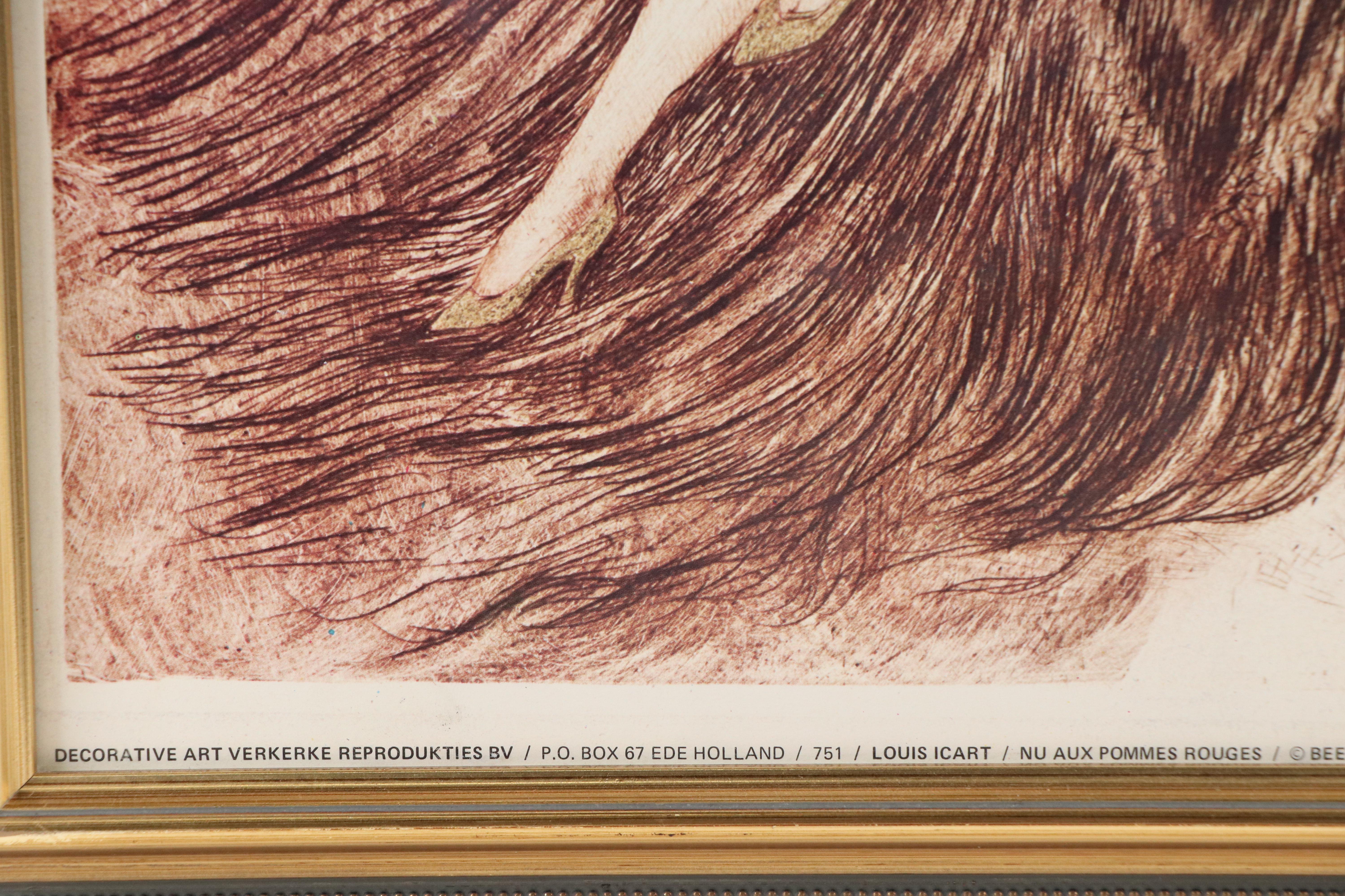 Offset Lithograph After Louis Icart "Love's Awakening," 1979