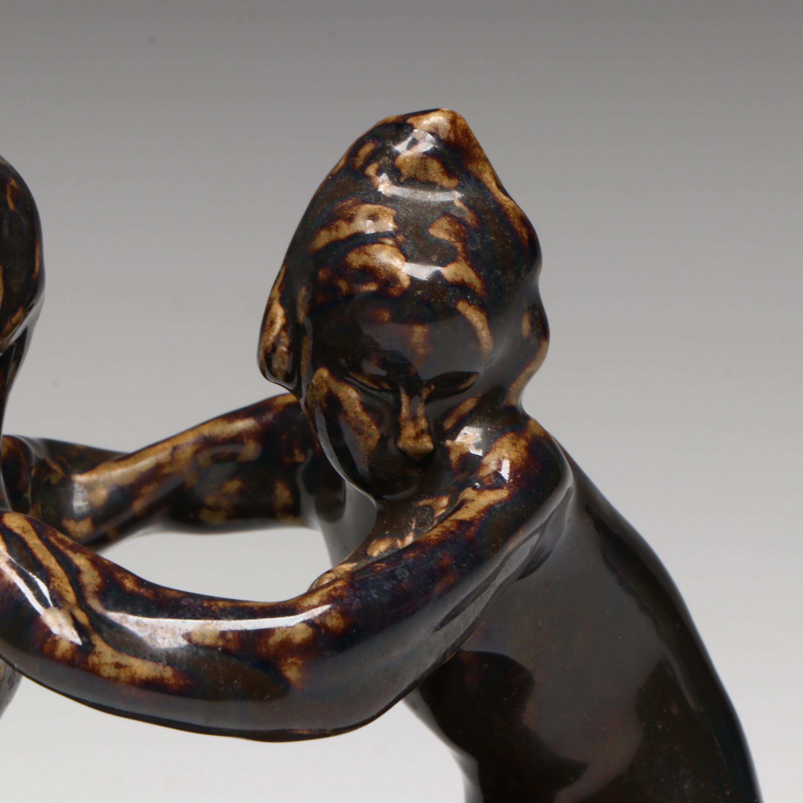 Chester Beach for Rookwood Pottery Double Nude Flower Frog, 1922