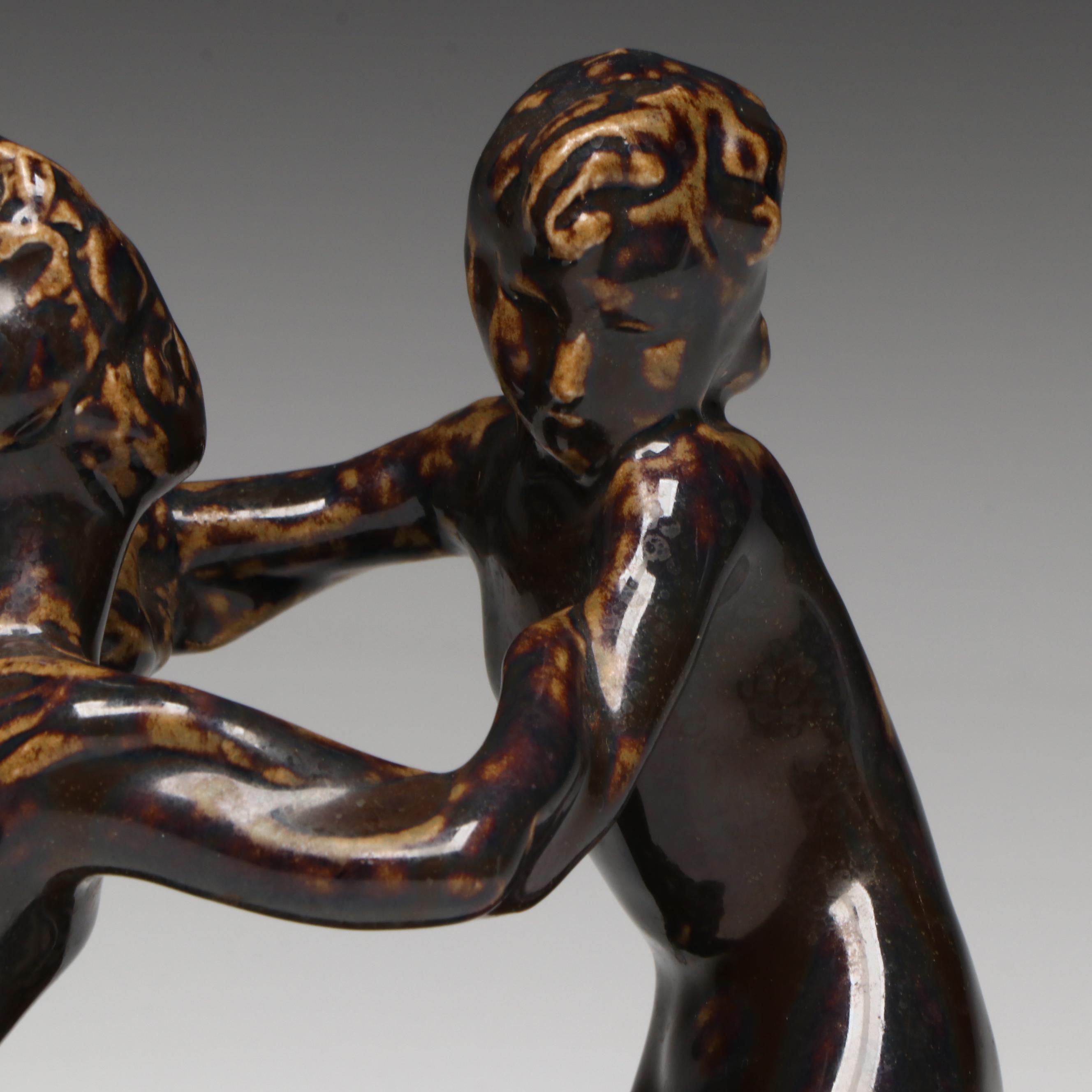 Chester Beach for Rookwood Pottery Double Nude Flower Frog, 1922