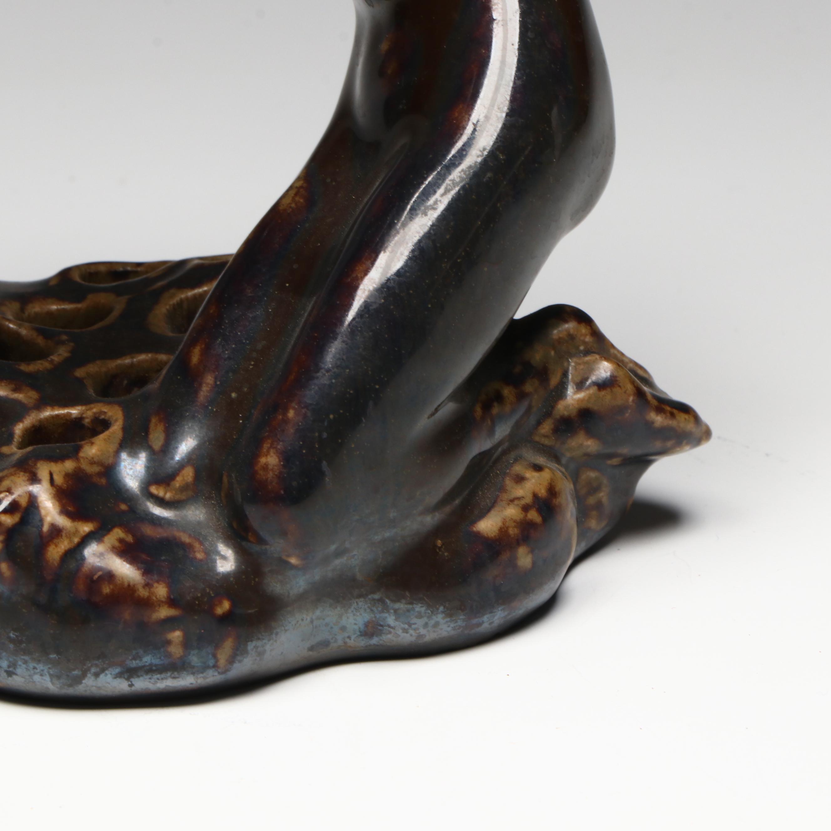 Chester Beach for Rookwood Pottery Double Nude Flower Frog, 1922