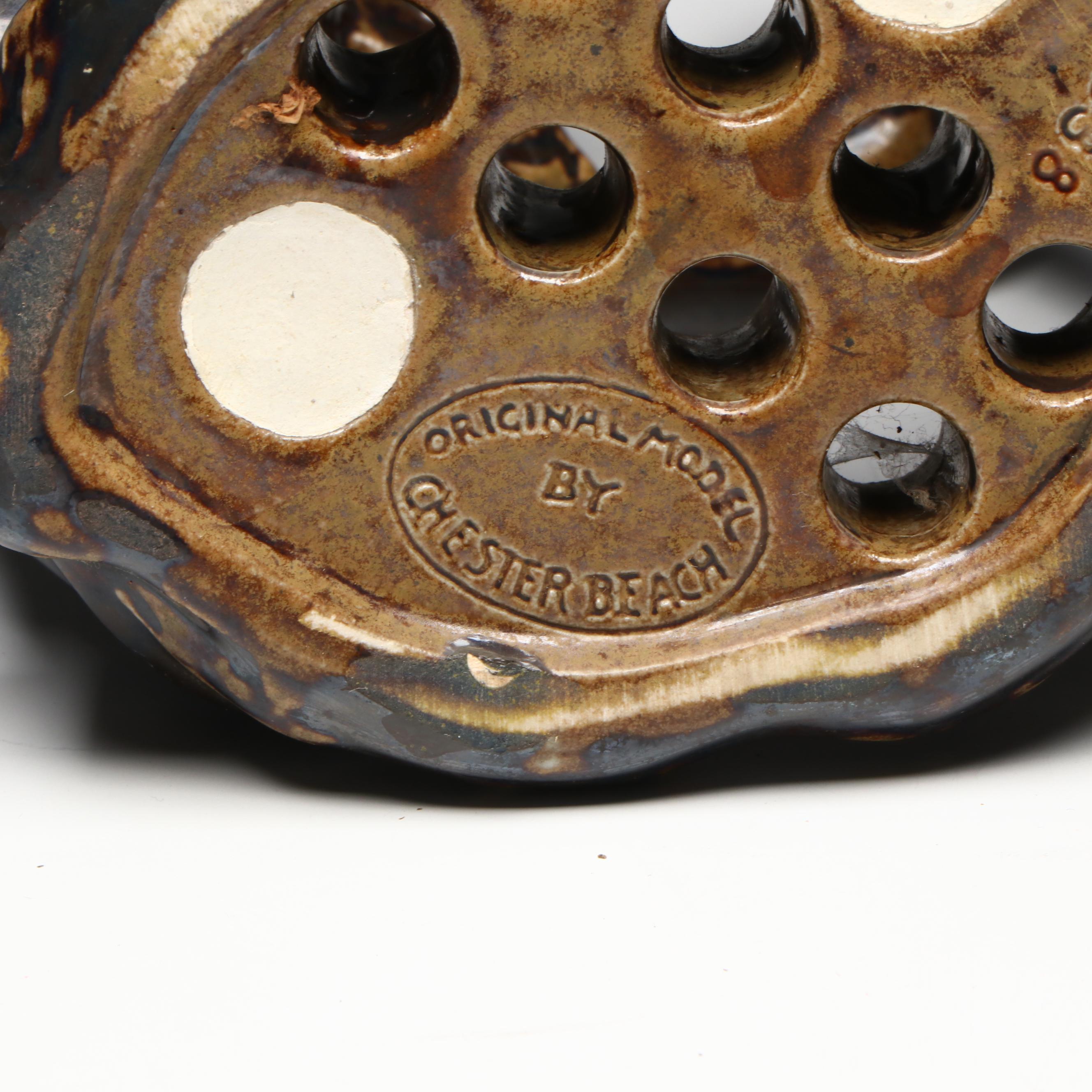 Chester Beach for Rookwood Pottery Double Nude Flower Frog, 1922