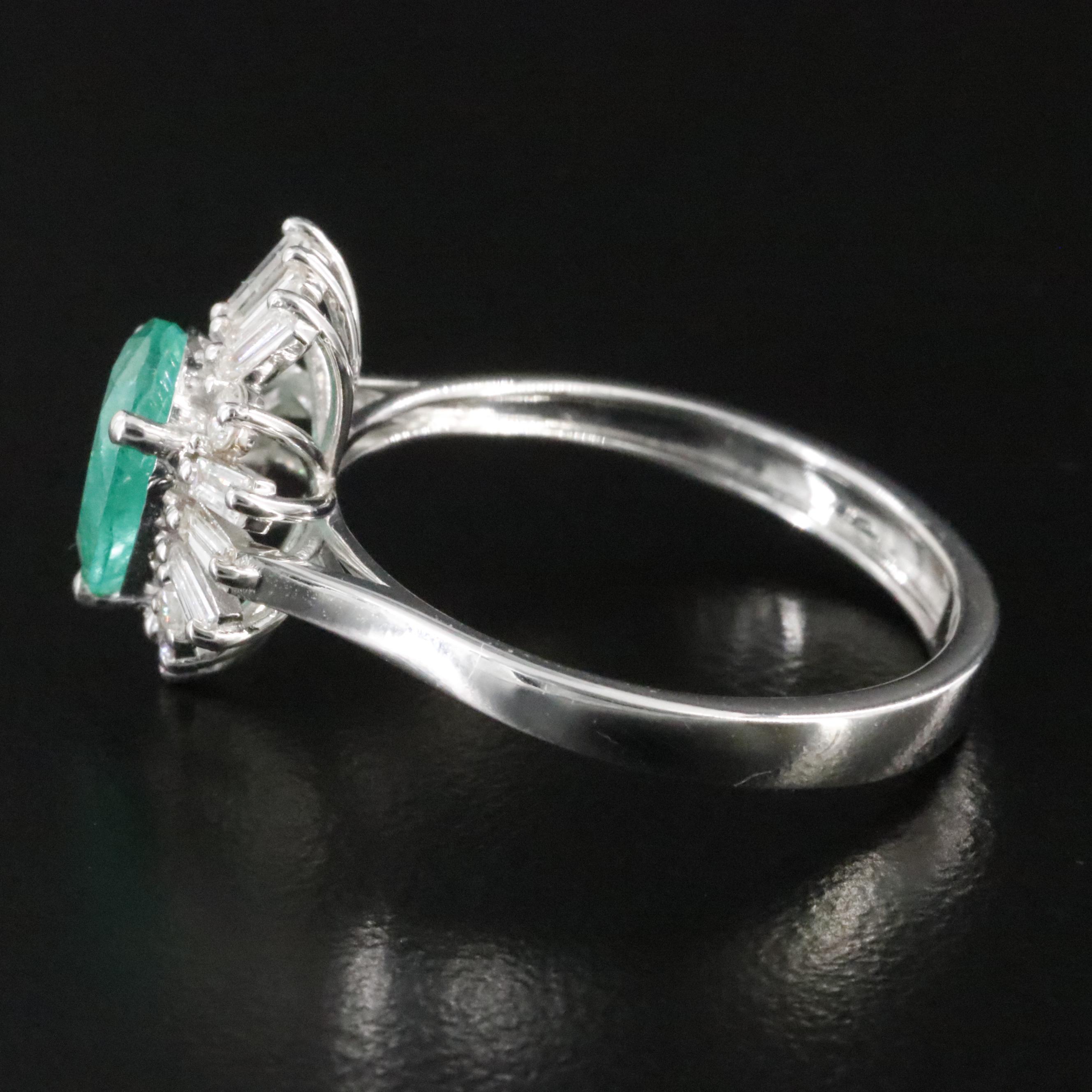 18K 1.14 CT Emerald and Diamond Ring