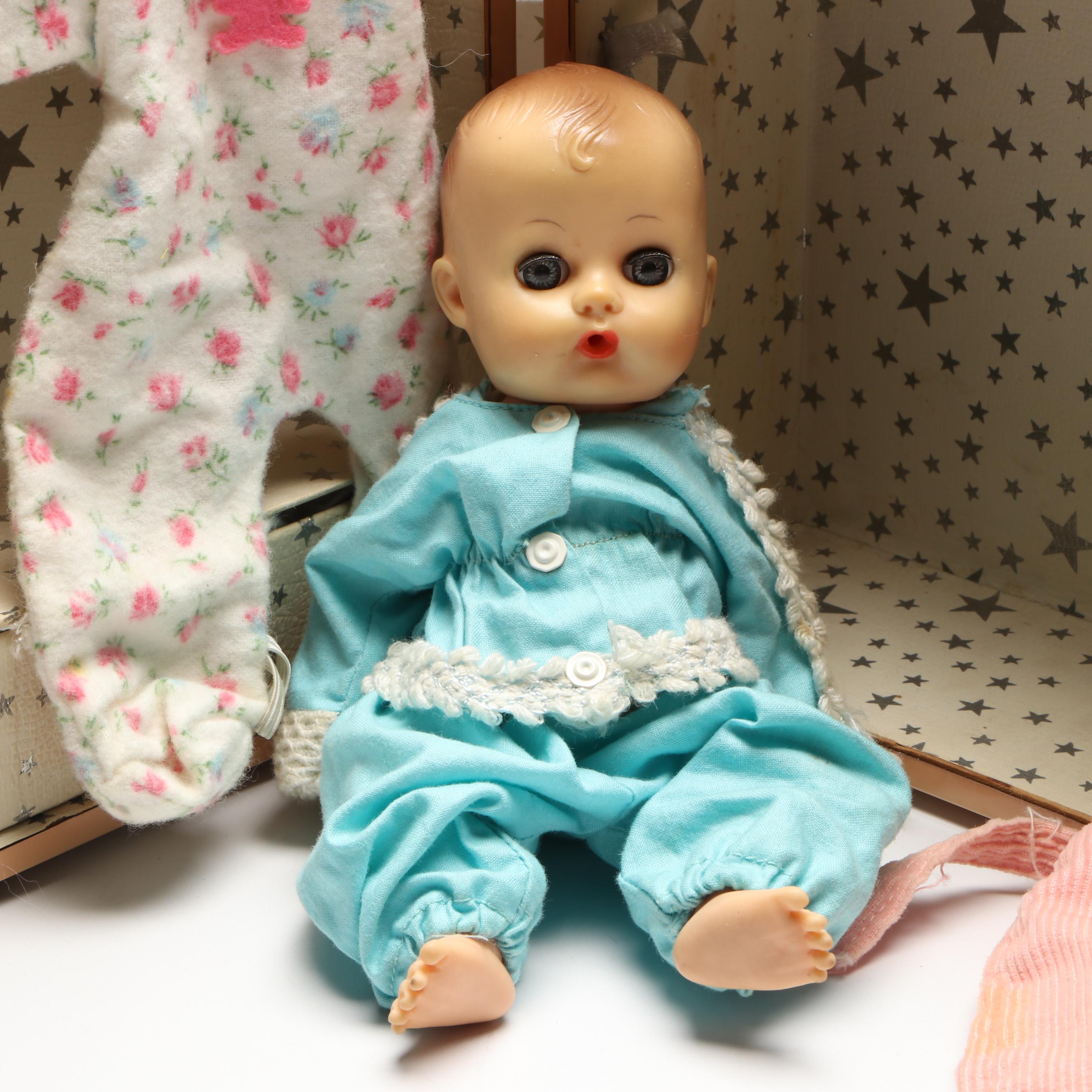 Vogue Dolls "Drink and Wet" Baby Doll with Storage Cases, Mid-20th Century