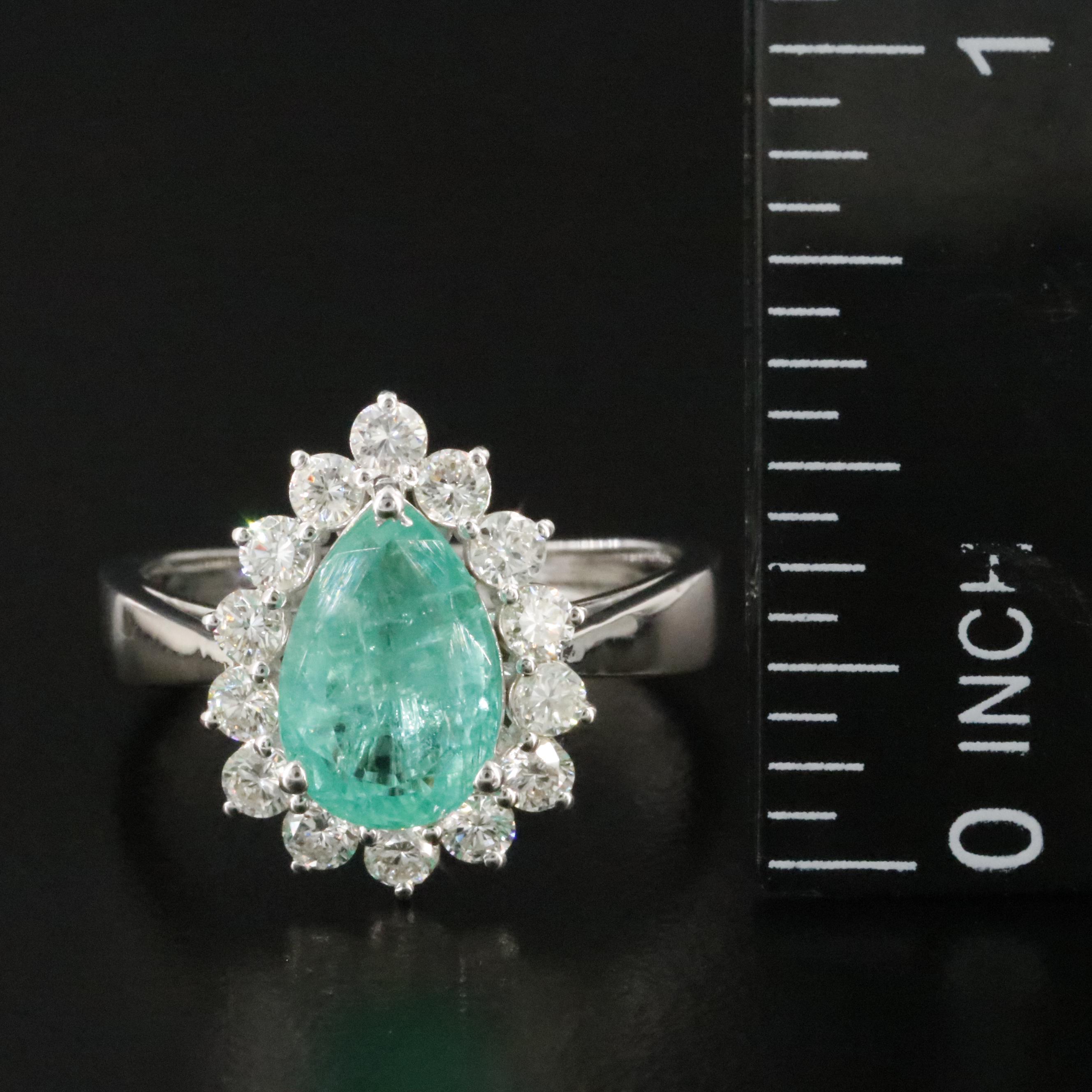 18K 1.71 CT Emerald and Diamond Ring
