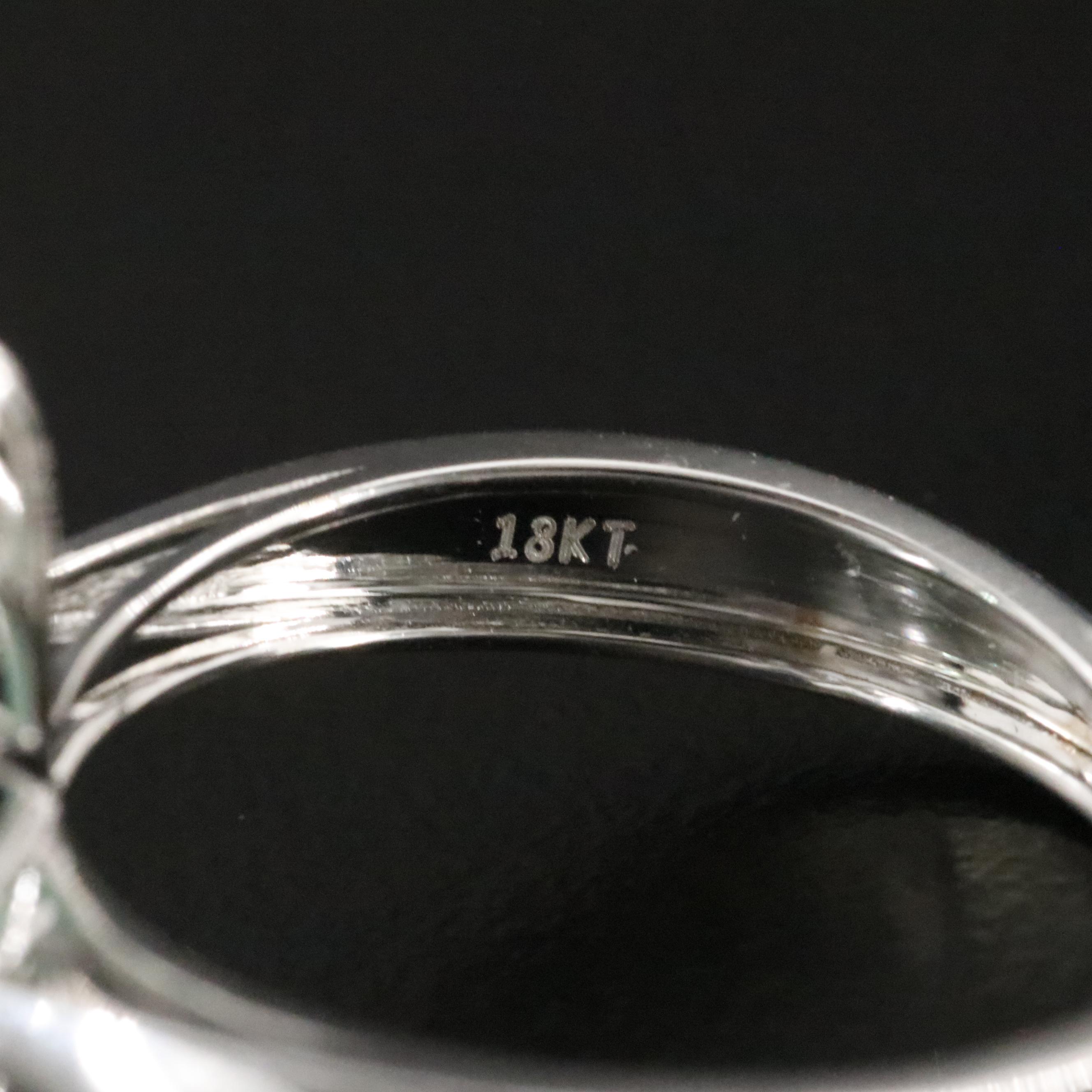 18K 1.71 CT Emerald and Diamond Ring