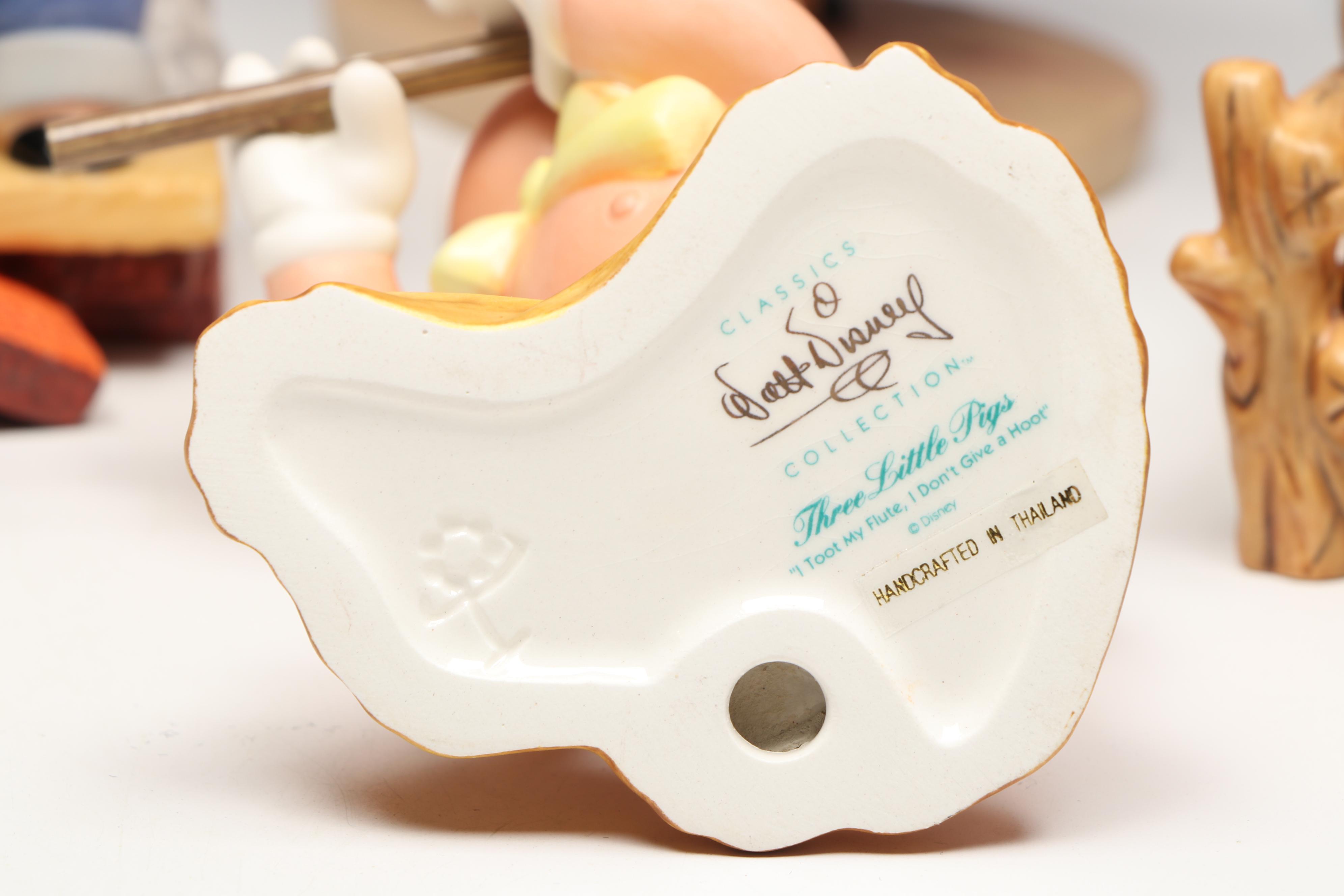 Disney "I'm a Poor Little Sheep..." and More Three Little Pigs Porcelain Figures