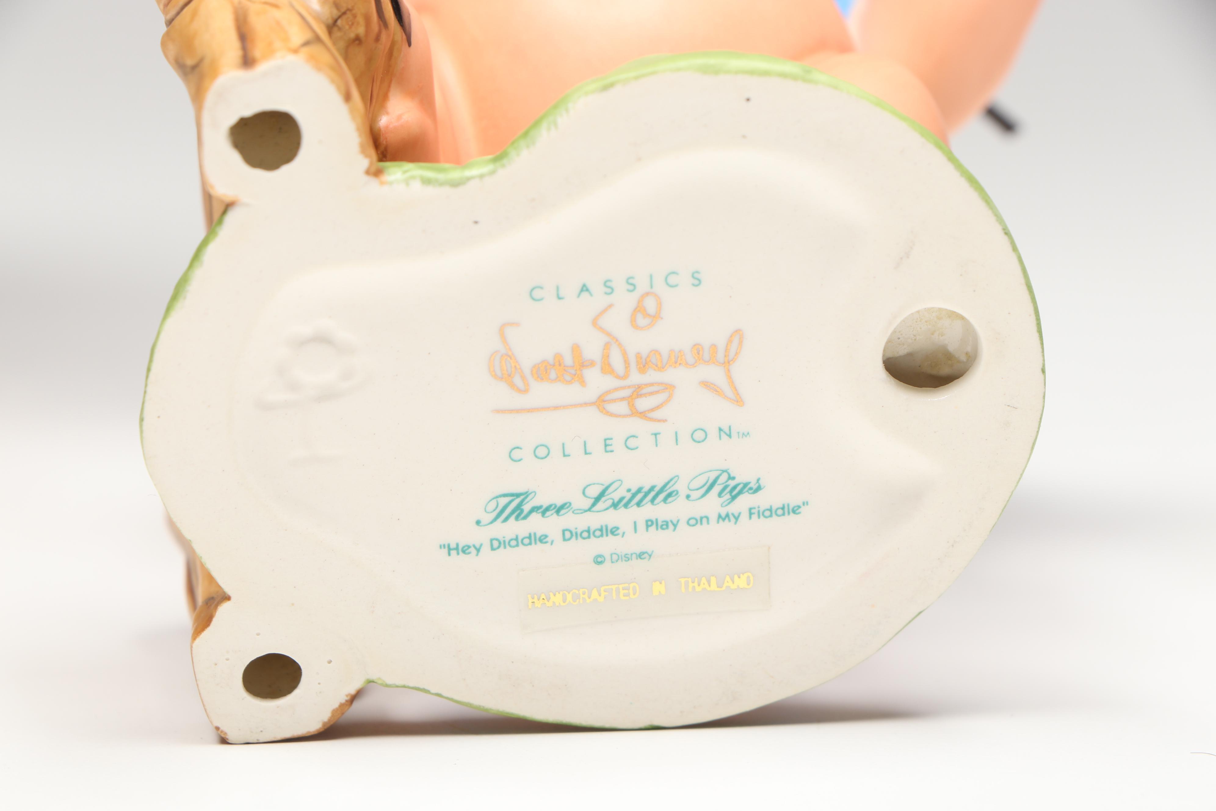 Disney "I'm a Poor Little Sheep..." and More Three Little Pigs Porcelain Figures