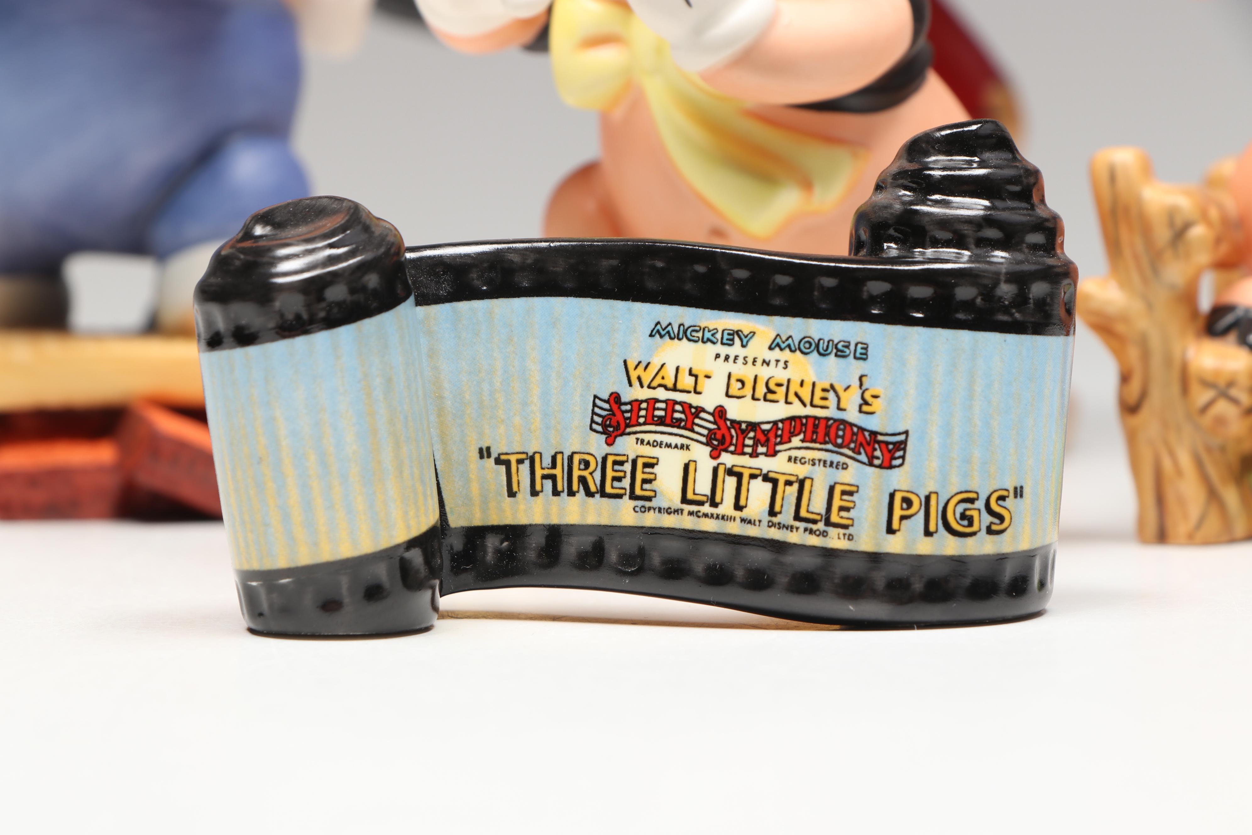 Disney "I'm a Poor Little Sheep..." and More Three Little Pigs Porcelain Figures