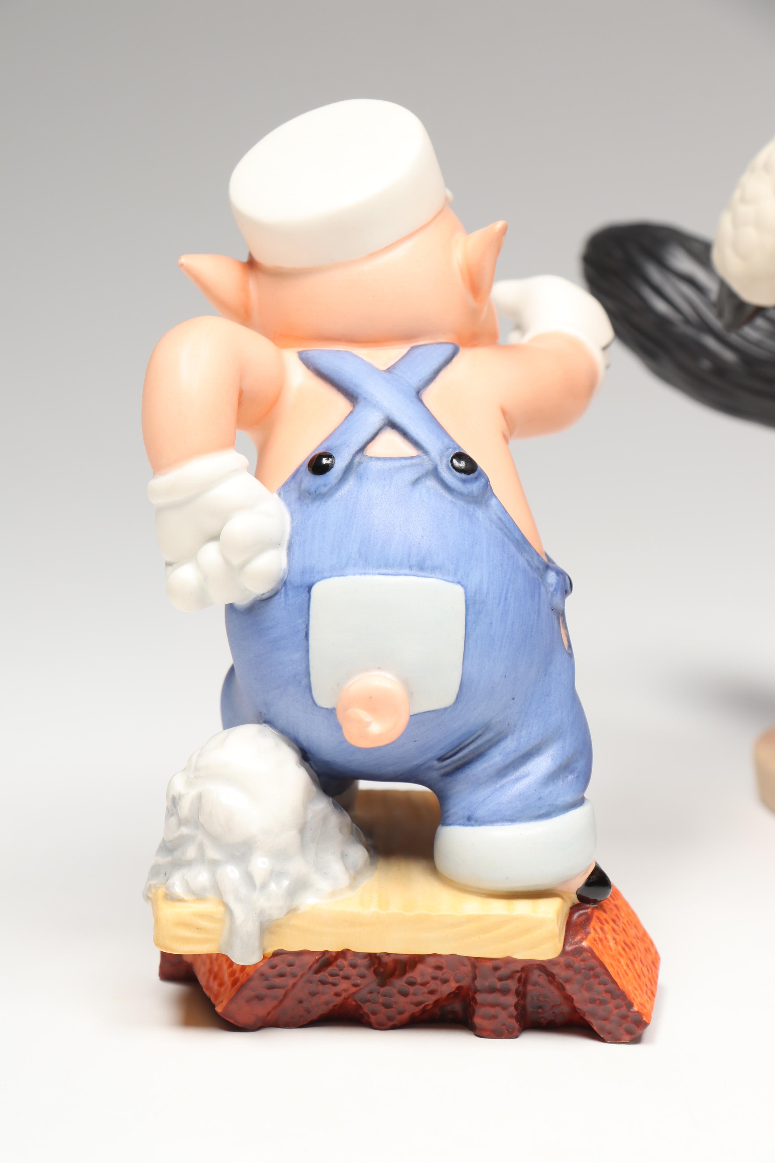 Disney "I'm a Poor Little Sheep..." and More Three Little Pigs Porcelain Figures