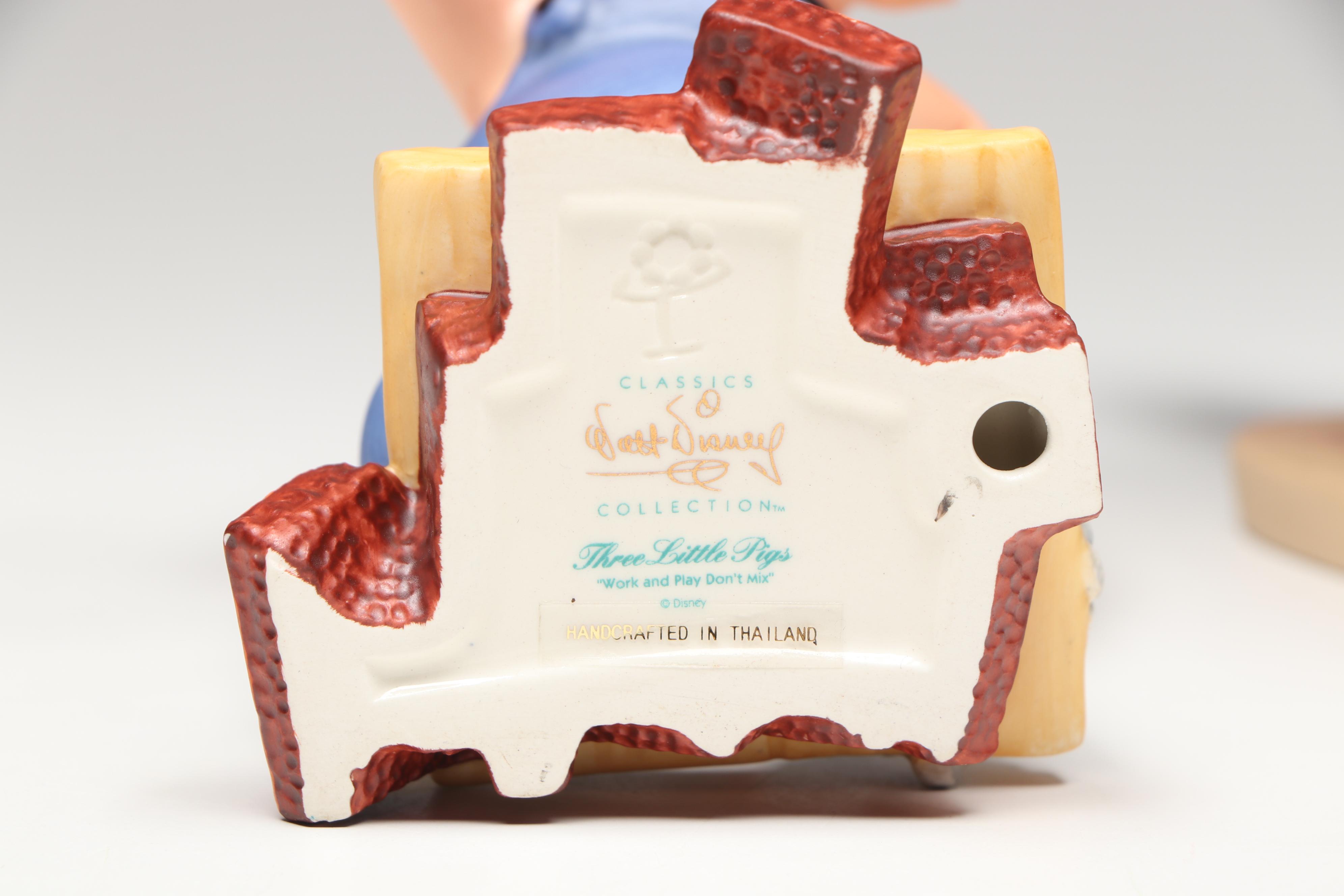 Disney "I'm a Poor Little Sheep..." and More Three Little Pigs Porcelain Figures