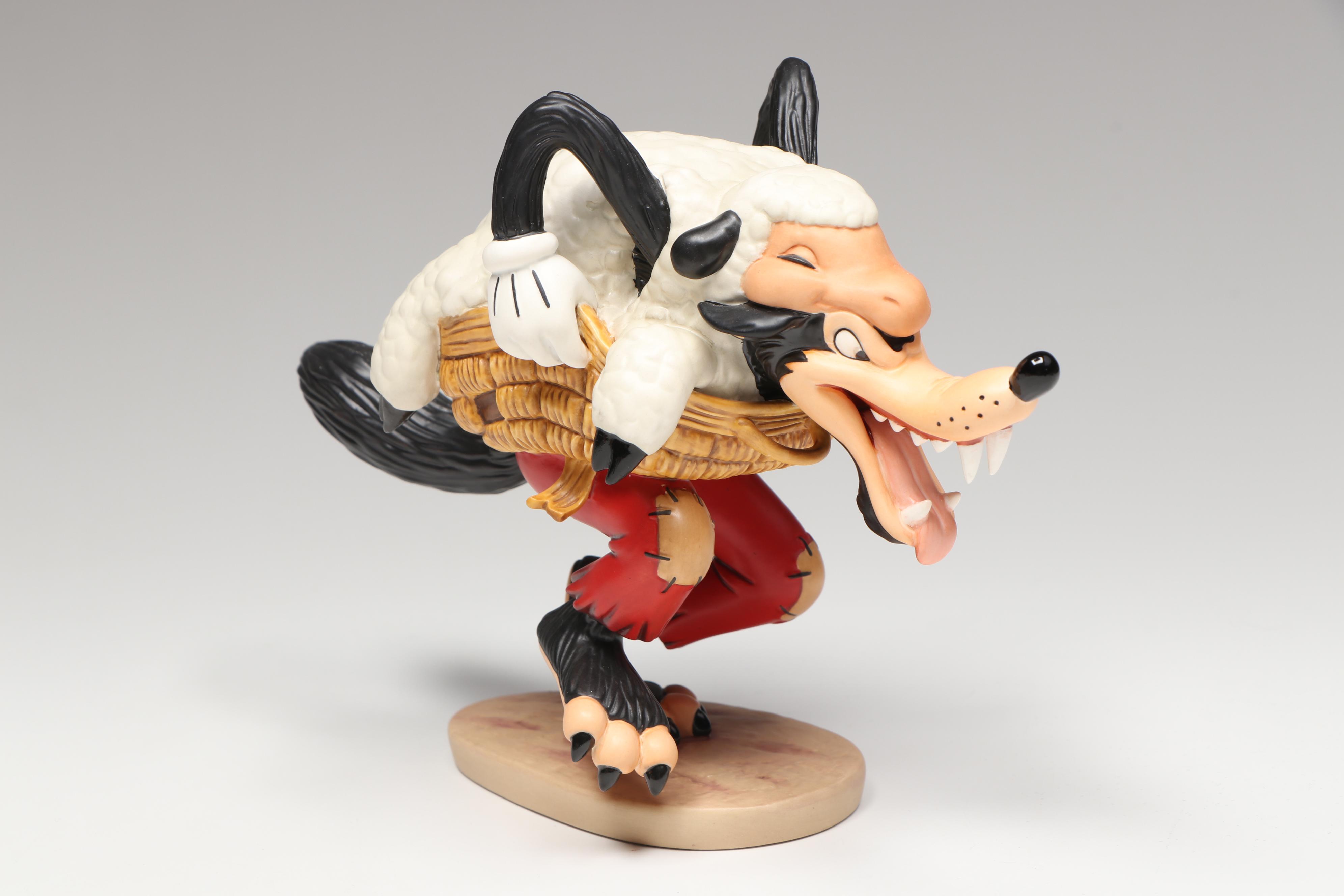 Disney "I'm a Poor Little Sheep..." and More Three Little Pigs Porcelain Figures