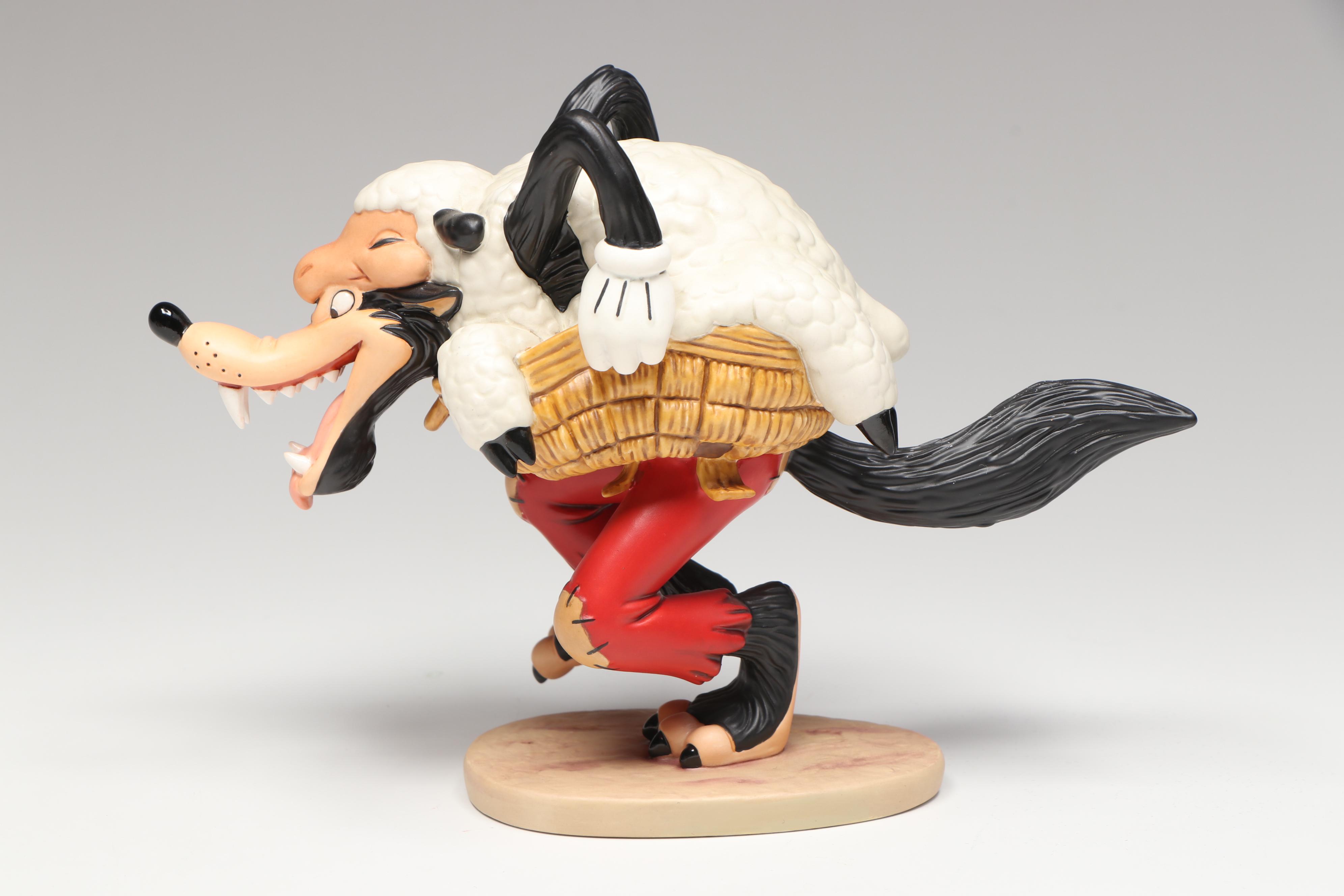 Disney "I'm a Poor Little Sheep..." and More Three Little Pigs Porcelain Figures