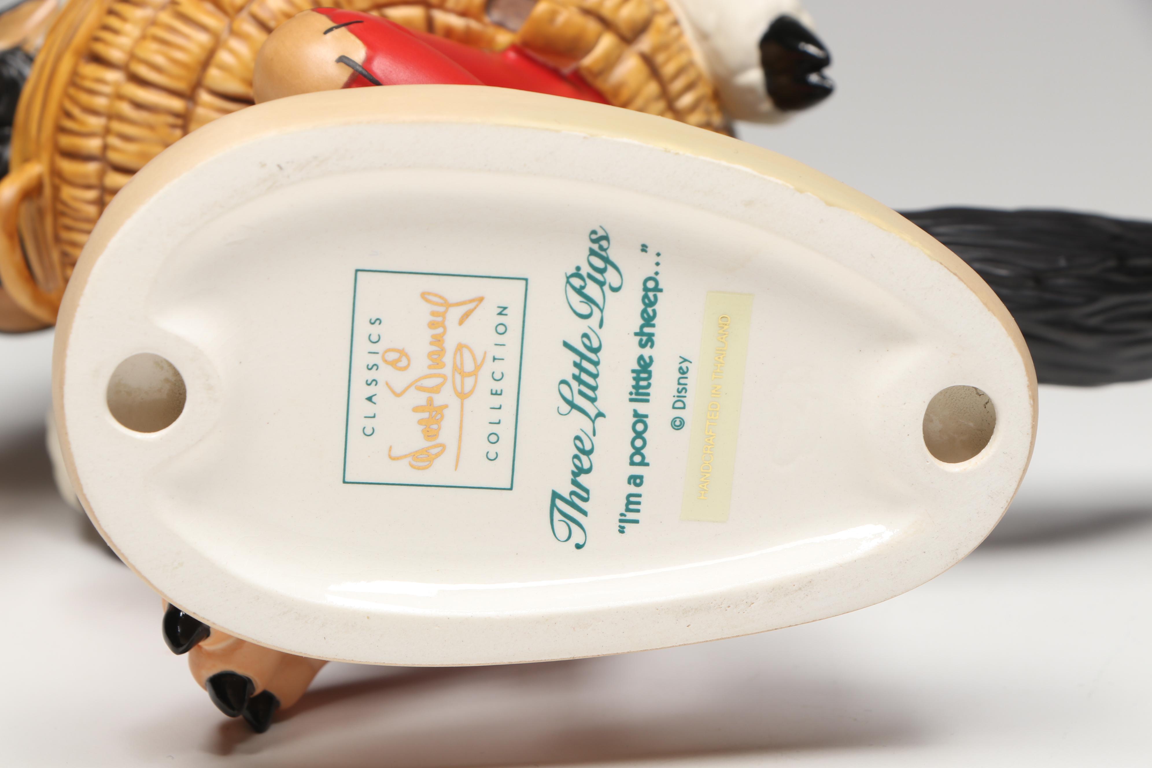Disney "I'm a Poor Little Sheep..." and More Three Little Pigs Porcelain Figures