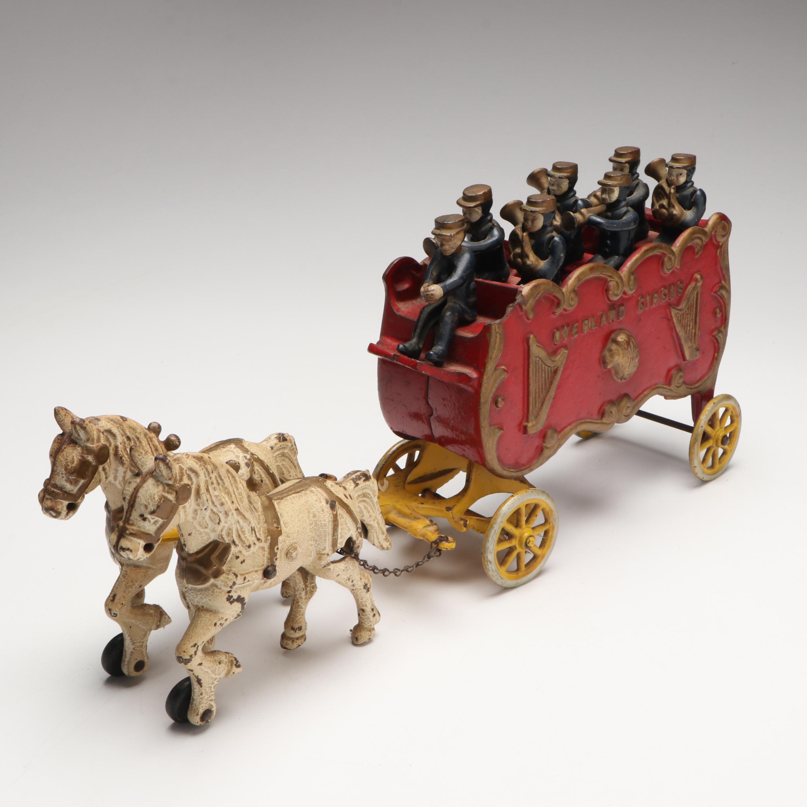 Kenton "Overland Circus" Cast Iron Horse-Drawn Band Wagon