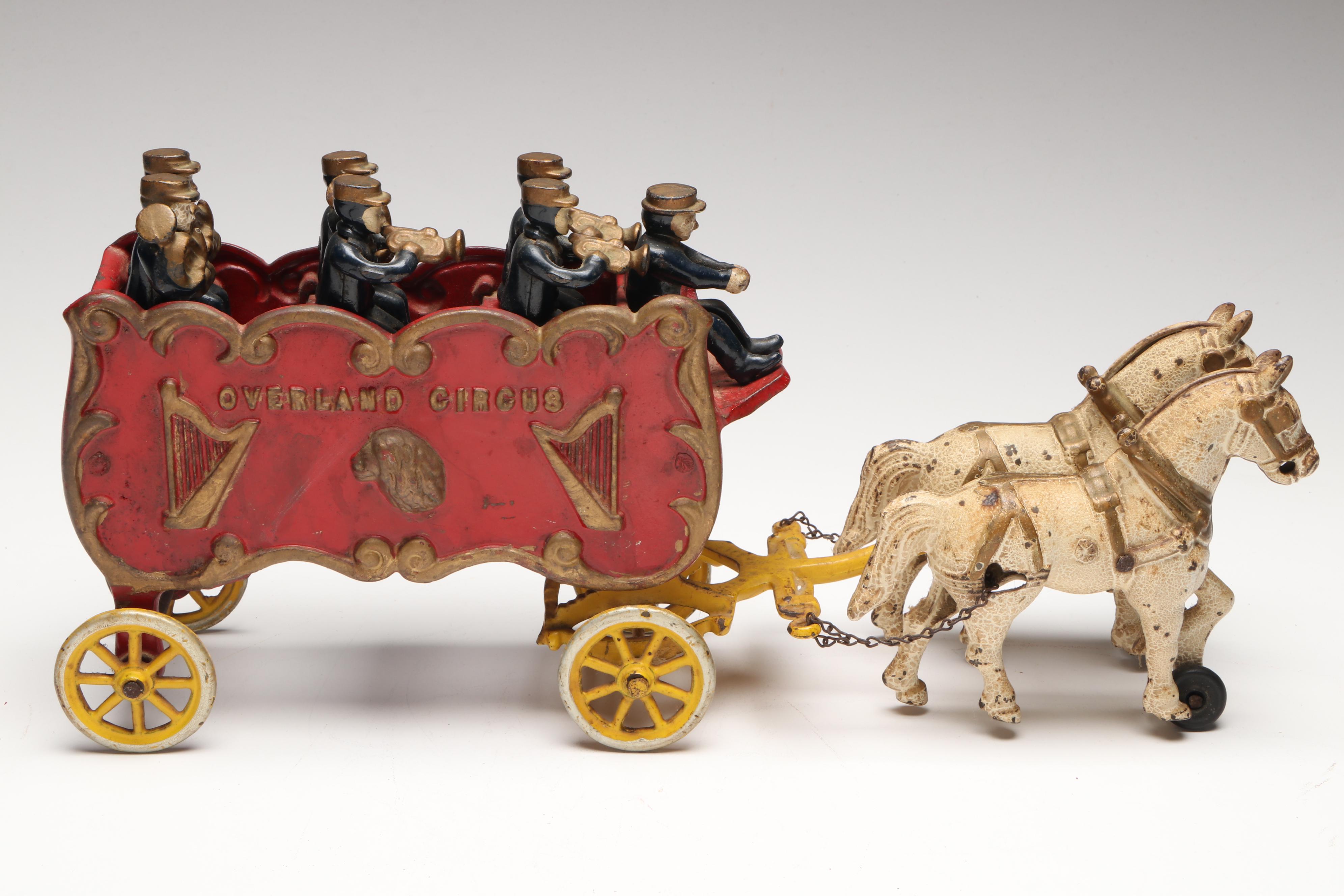 Kenton "Overland Circus" Cast Iron Horse-Drawn Band Wagon