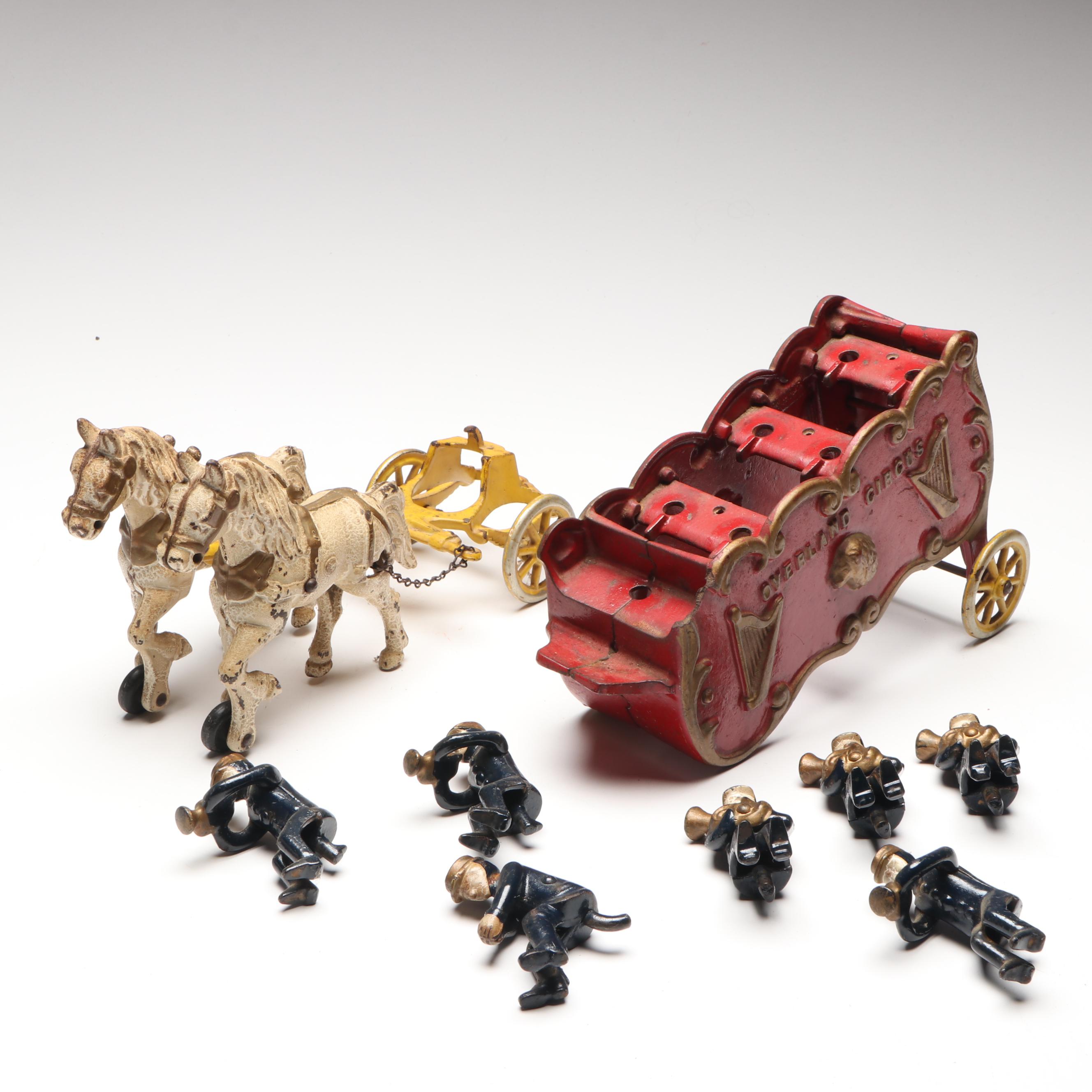 Kenton "Overland Circus" Cast Iron Horse-Drawn Band Wagon