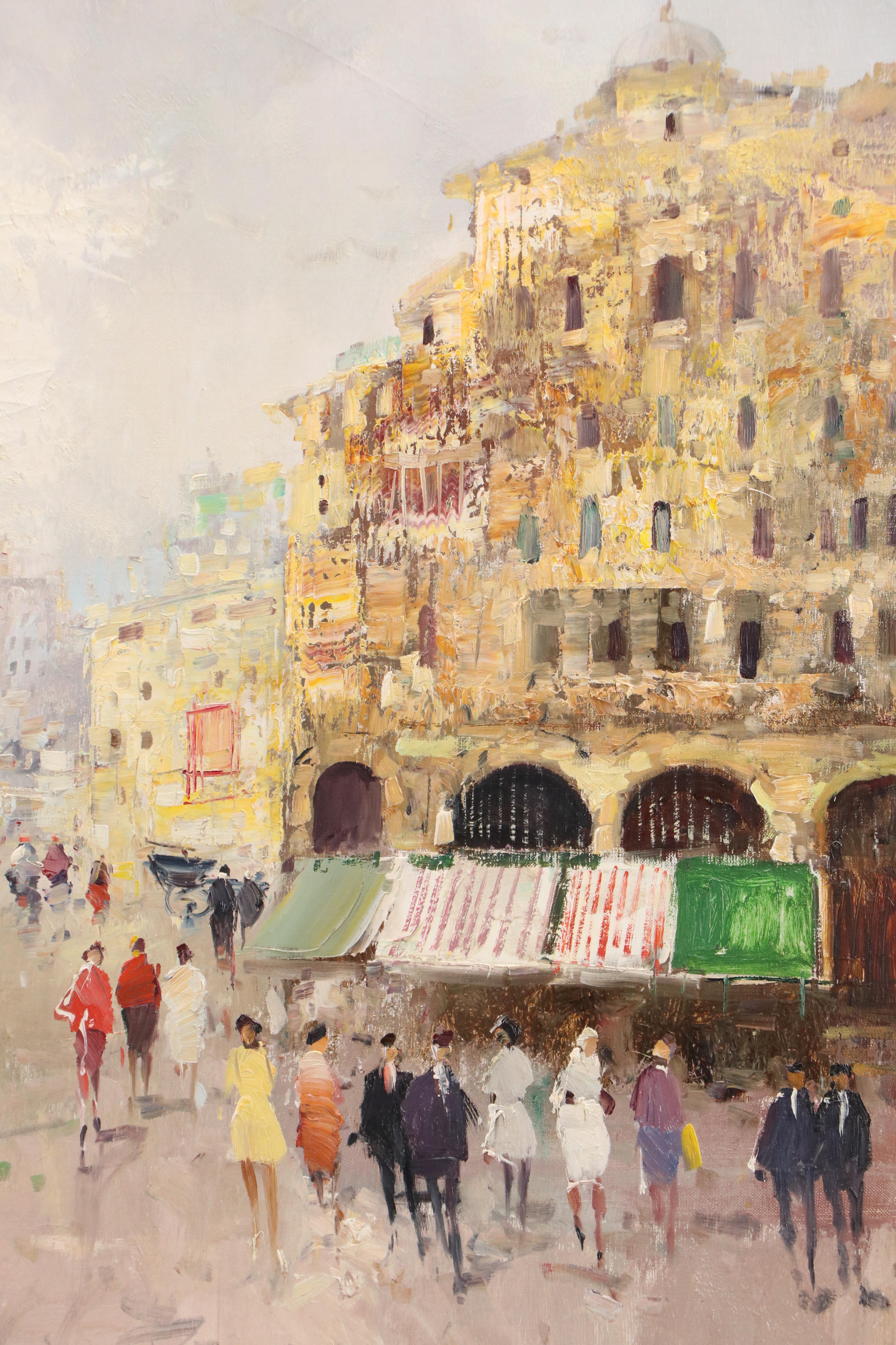 Ingfried Paul Morro-Henz Impressionistic Oil Painting of European Street Scene