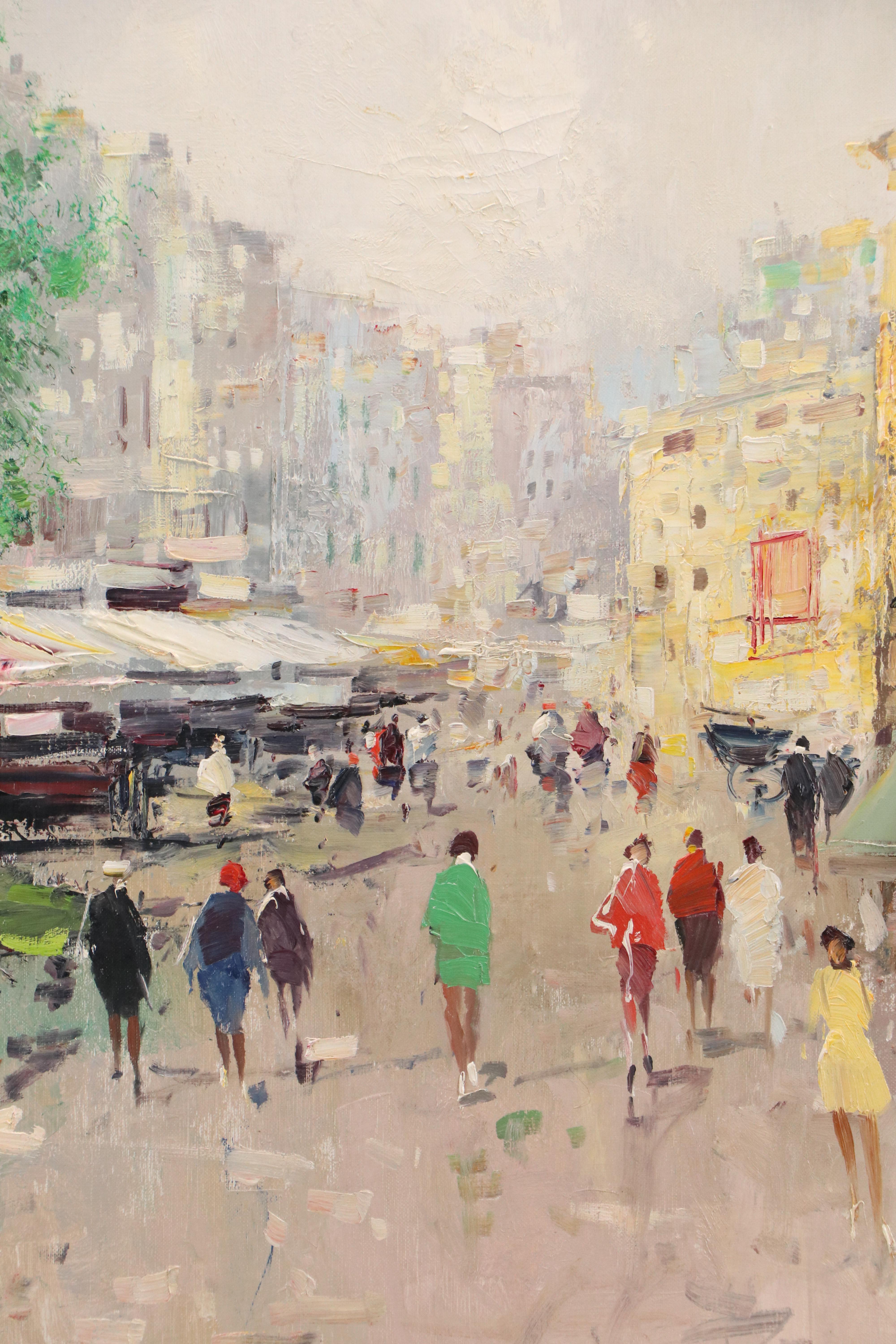 Ingfried Paul Morro-Henz Impressionistic Oil Painting of European Street Scene