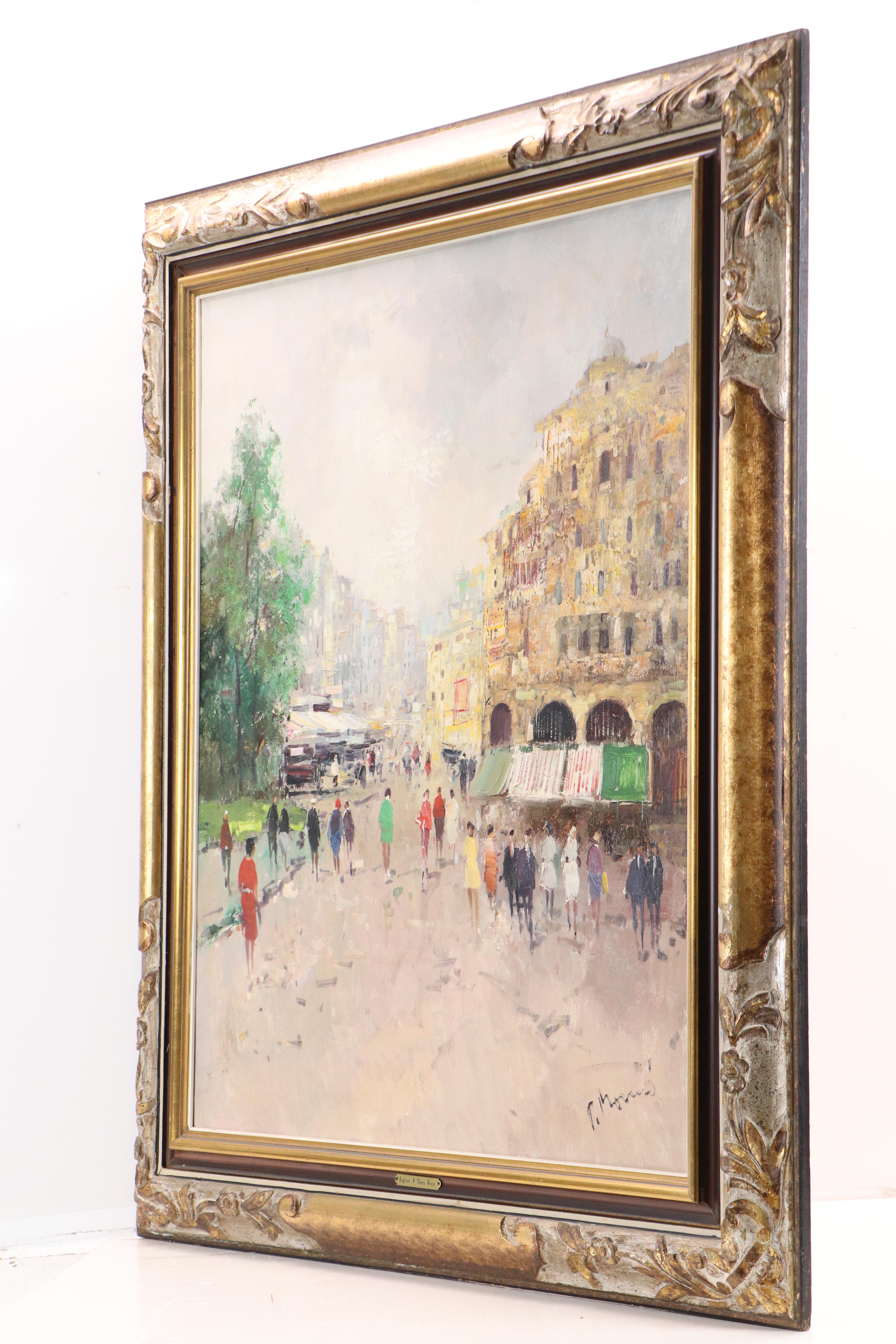 Ingfried Paul Morro-Henz Impressionistic Oil Painting of European Street Scene