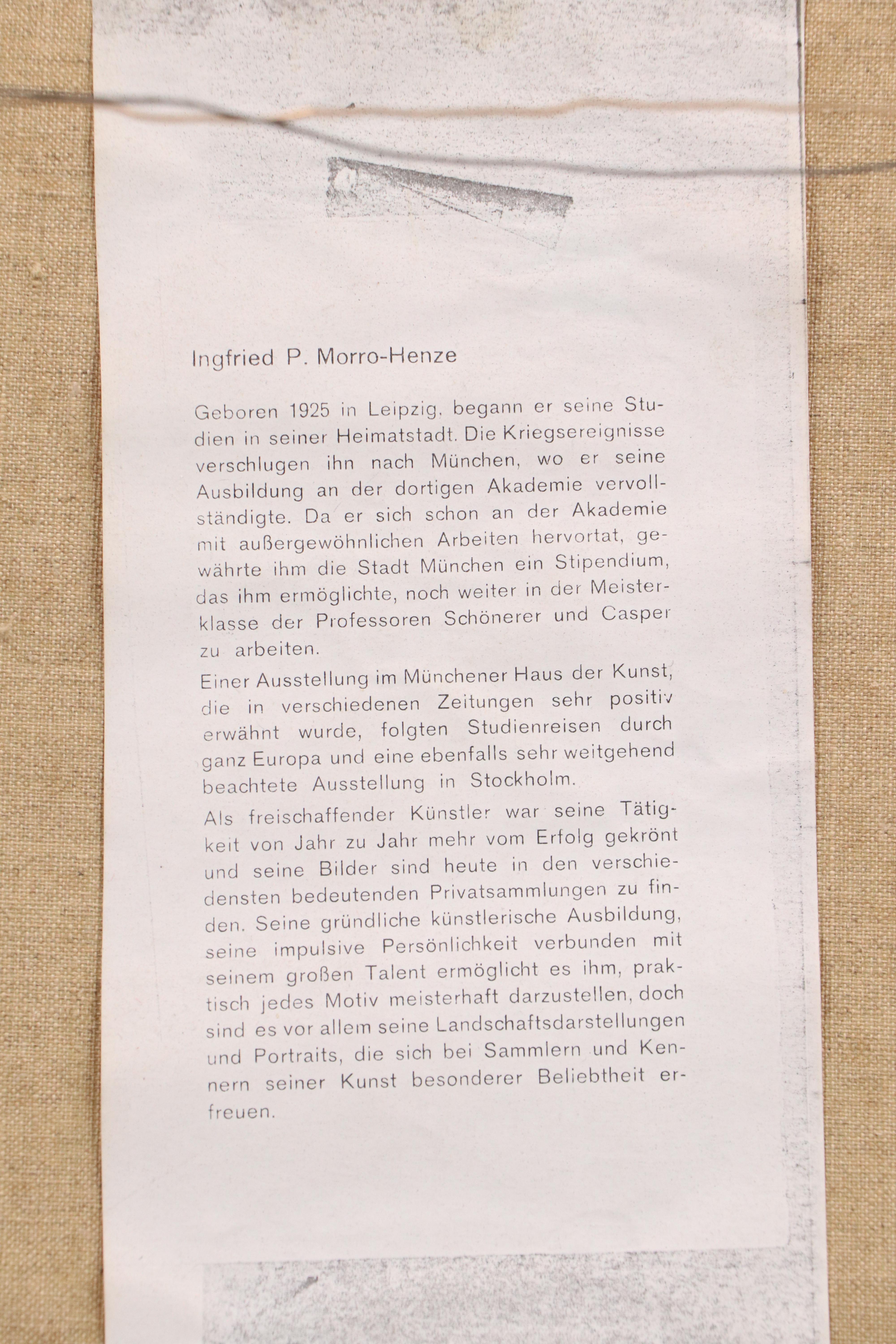 Ingfried Paul Morro-Henz Impressionistic Oil Painting of European Street Scene