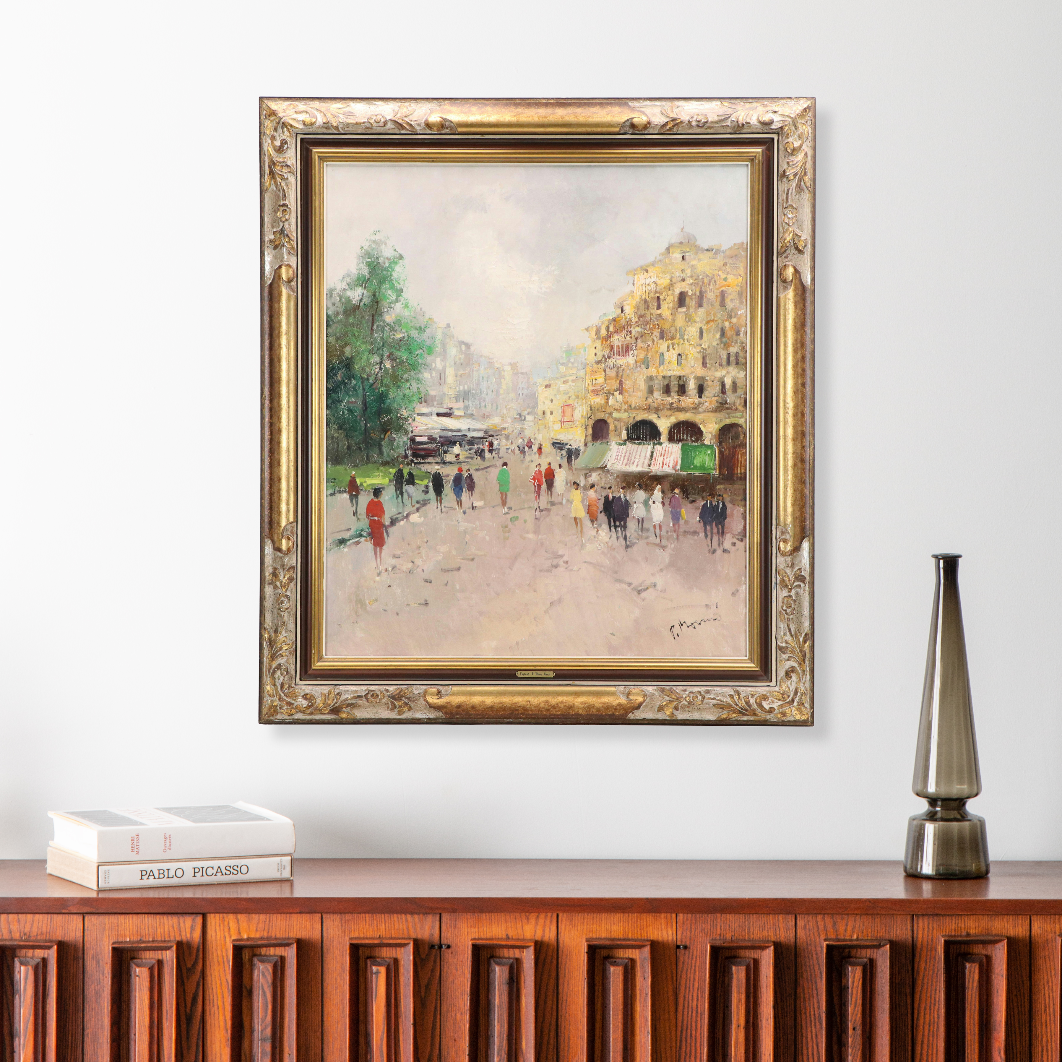 Ingfried Paul Morro-Henz Impressionistic Oil Painting of European Street Scene