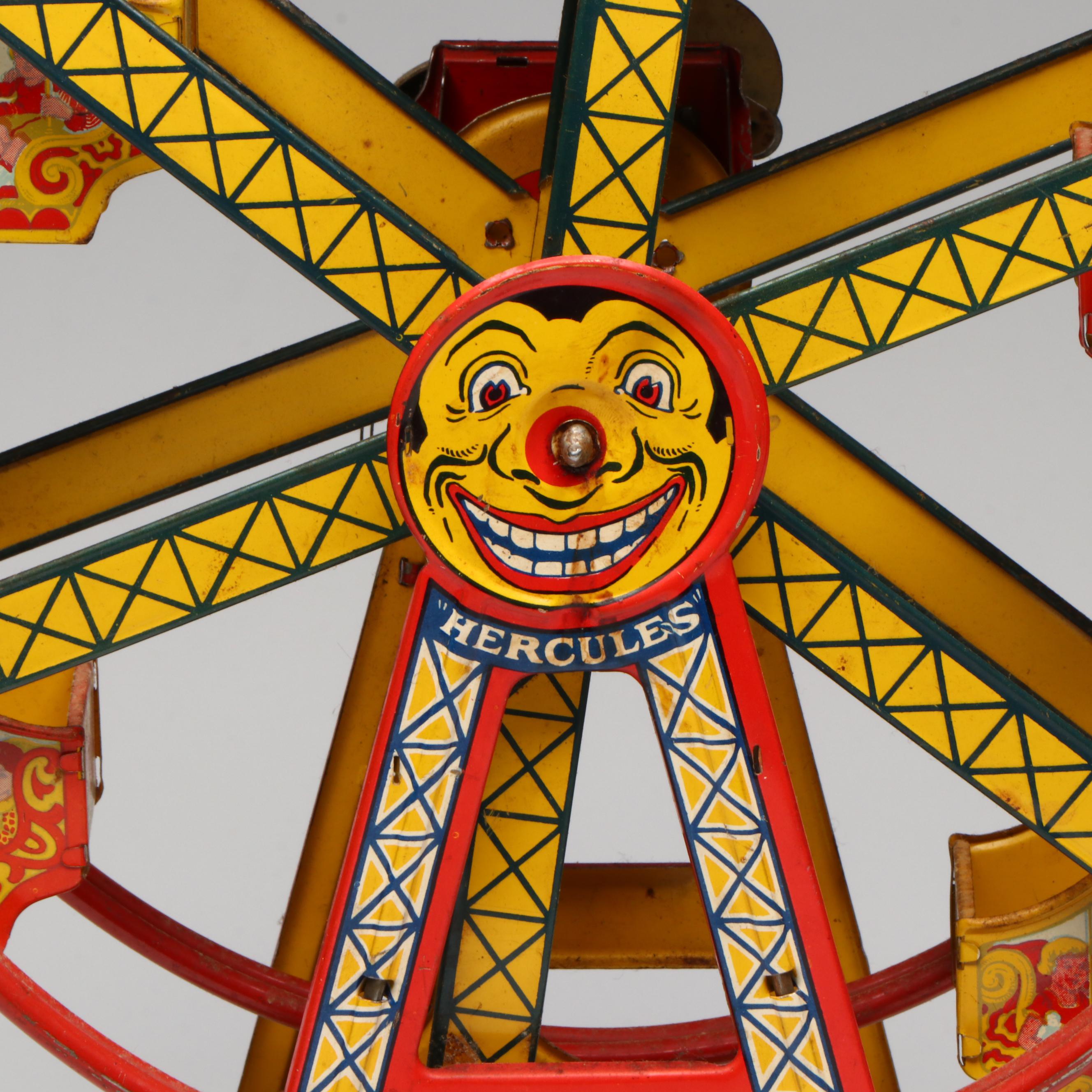 J. Chein & Company Polychrome Metal Ferris Wheel, Early to Mid-20th C.