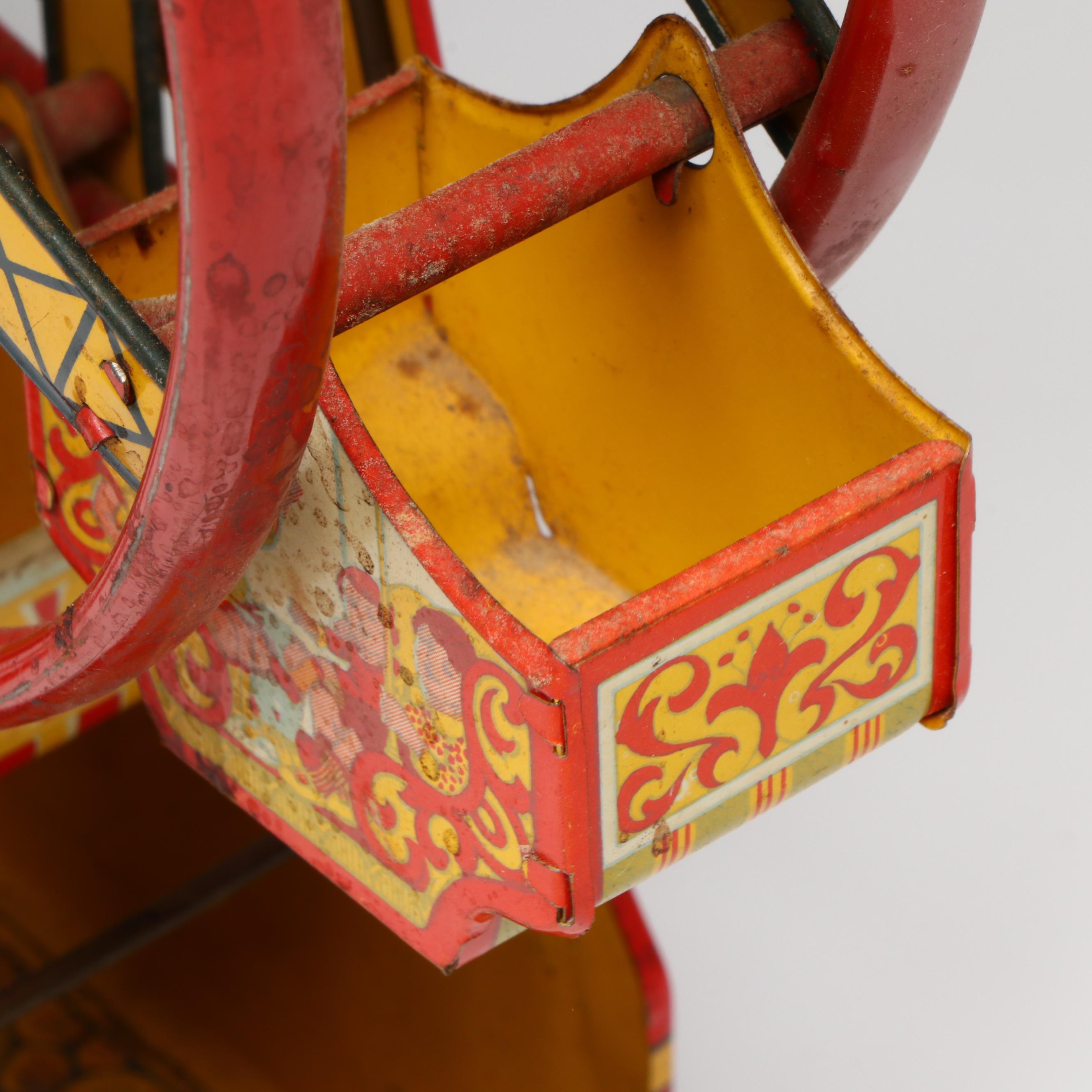 J. Chein & Company Polychrome Metal Ferris Wheel, Early to Mid-20th C.