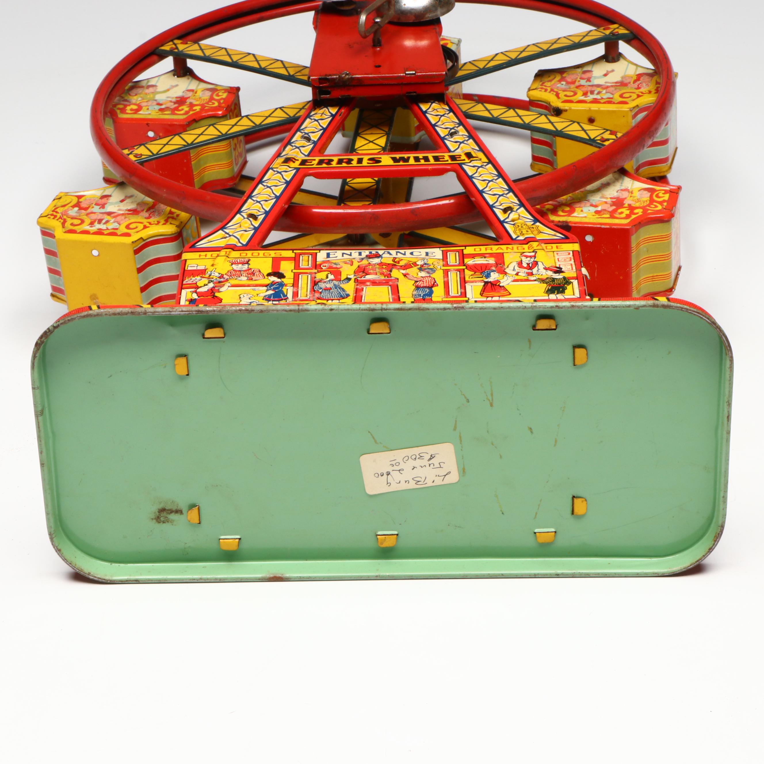 J. Chein & Company Polychrome Metal Ferris Wheel, Early to Mid-20th C.