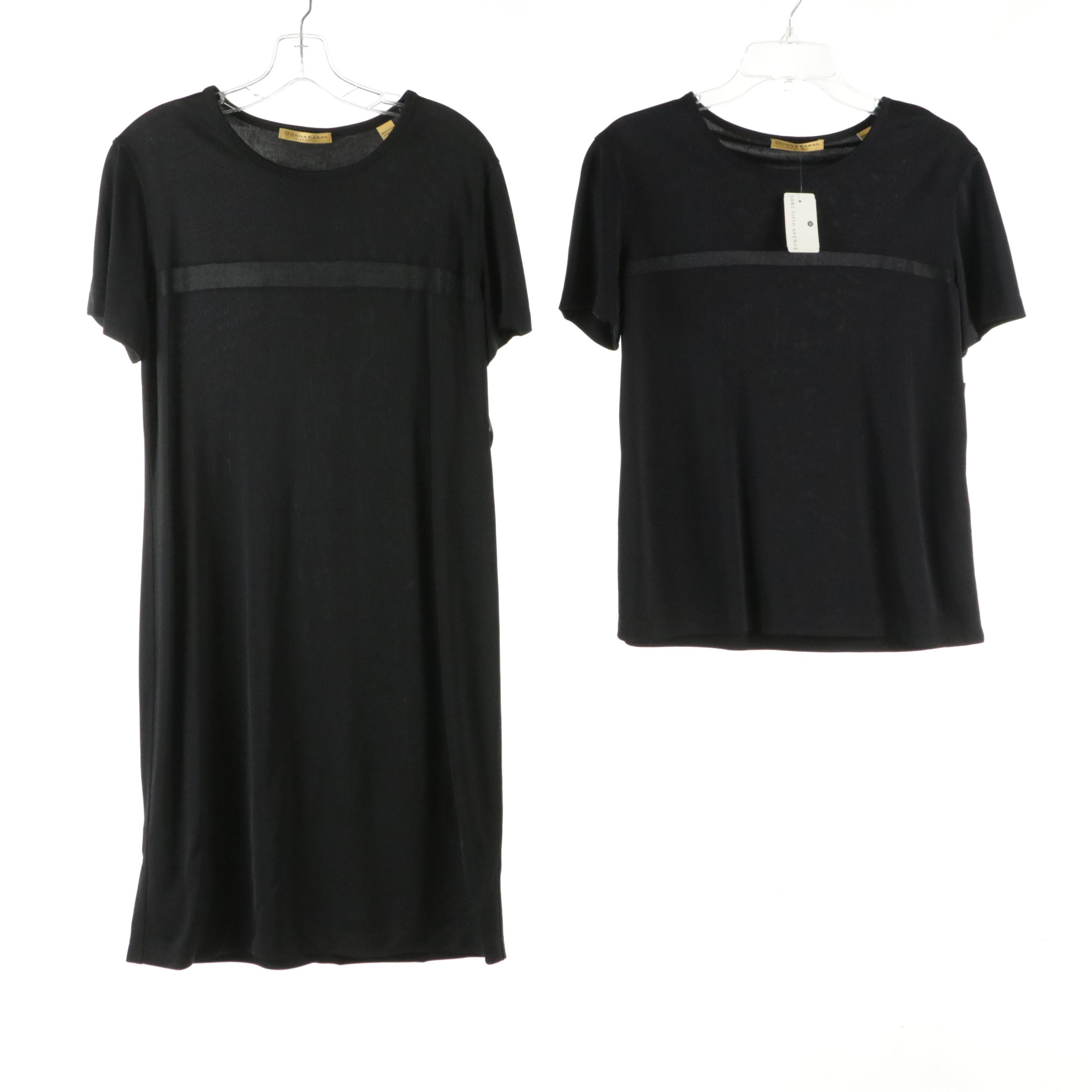 Donna Karan Signature Black Shift Dress, Short Sleeve Top, and Skirt with Tags