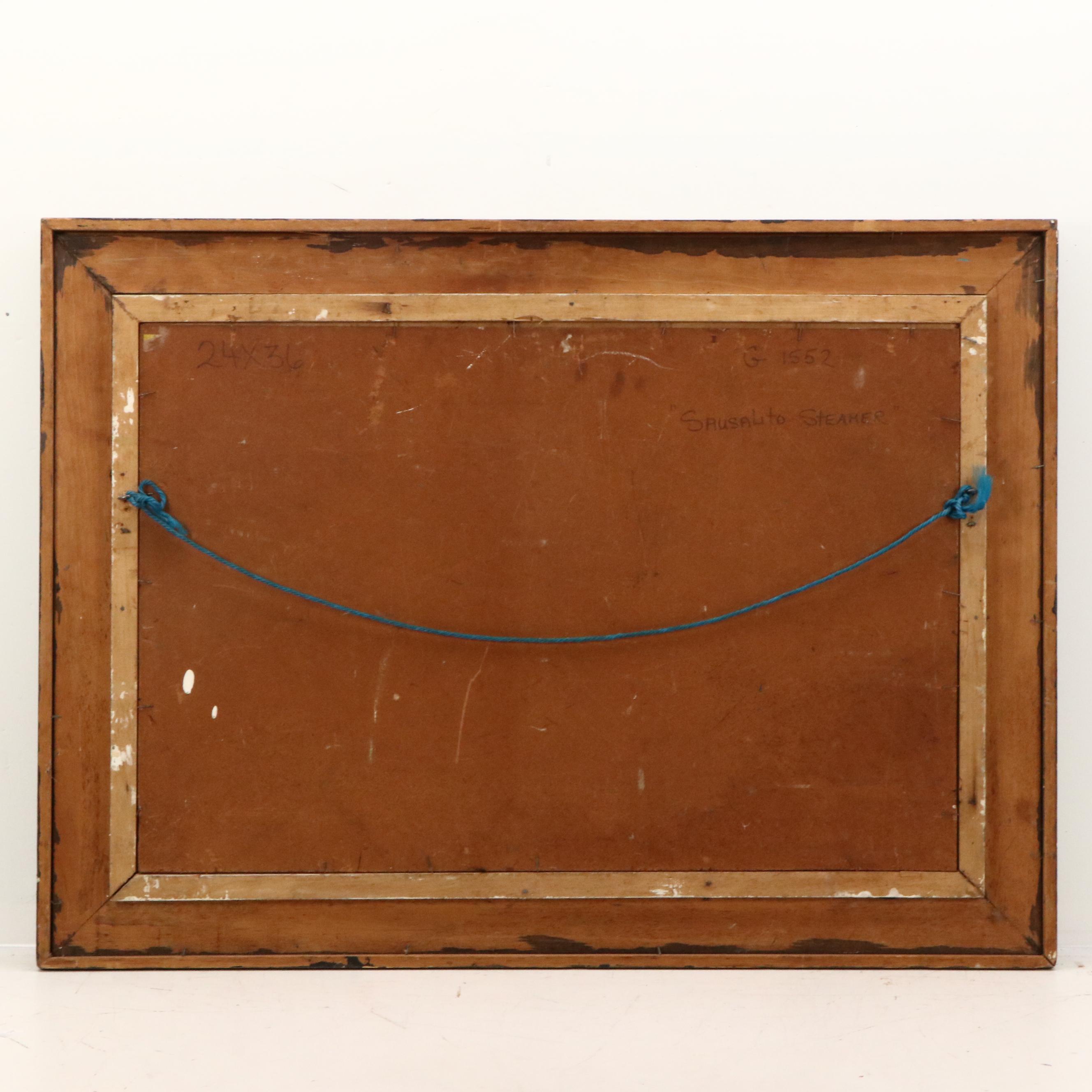 Frank Federico Oil Painting "Sausalito Steamer," circa 1960s