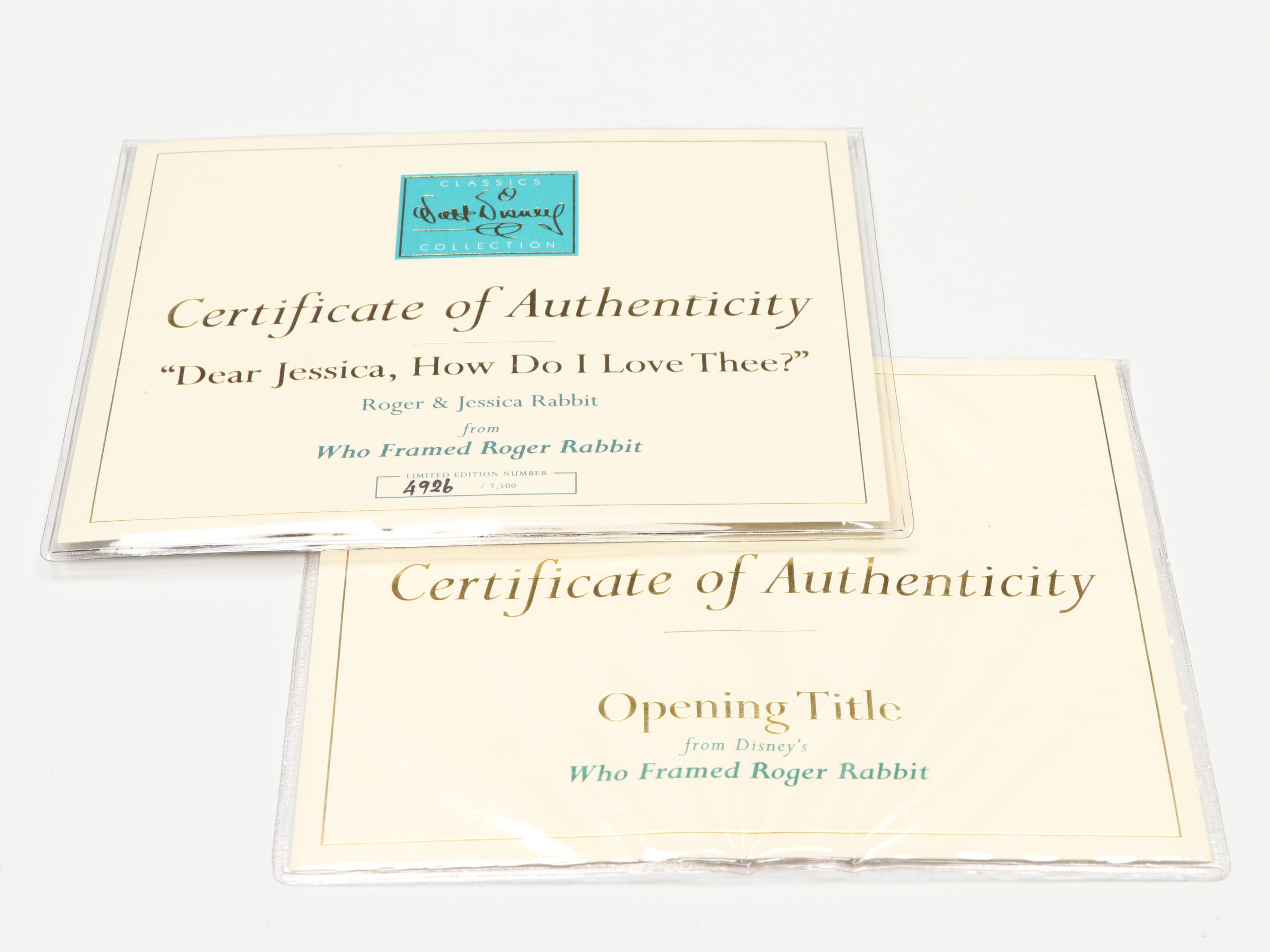 Disney "Dear Jessica, How Do I Love Thee?" Limited Edition Porcelain Figurine