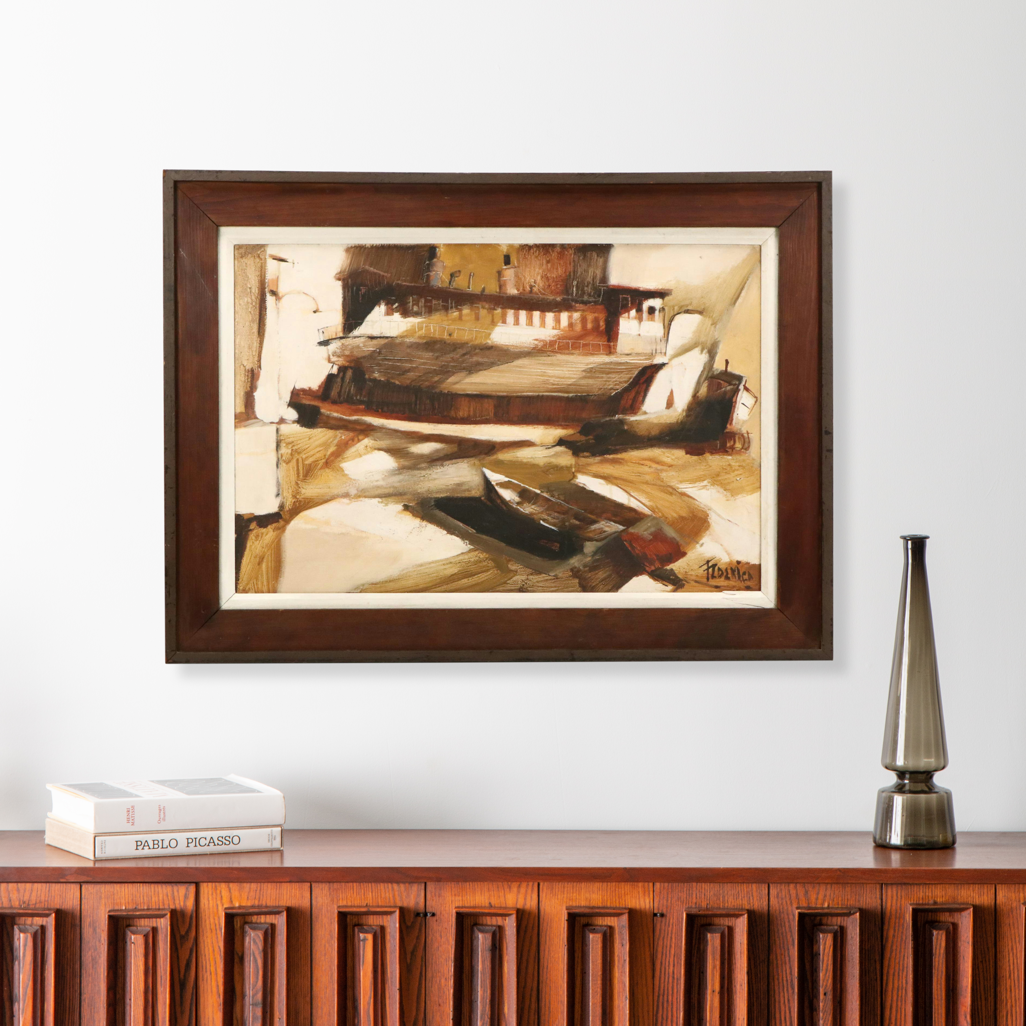 Frank Federico Oil Painting "Sausalito Steamer," circa 1960s