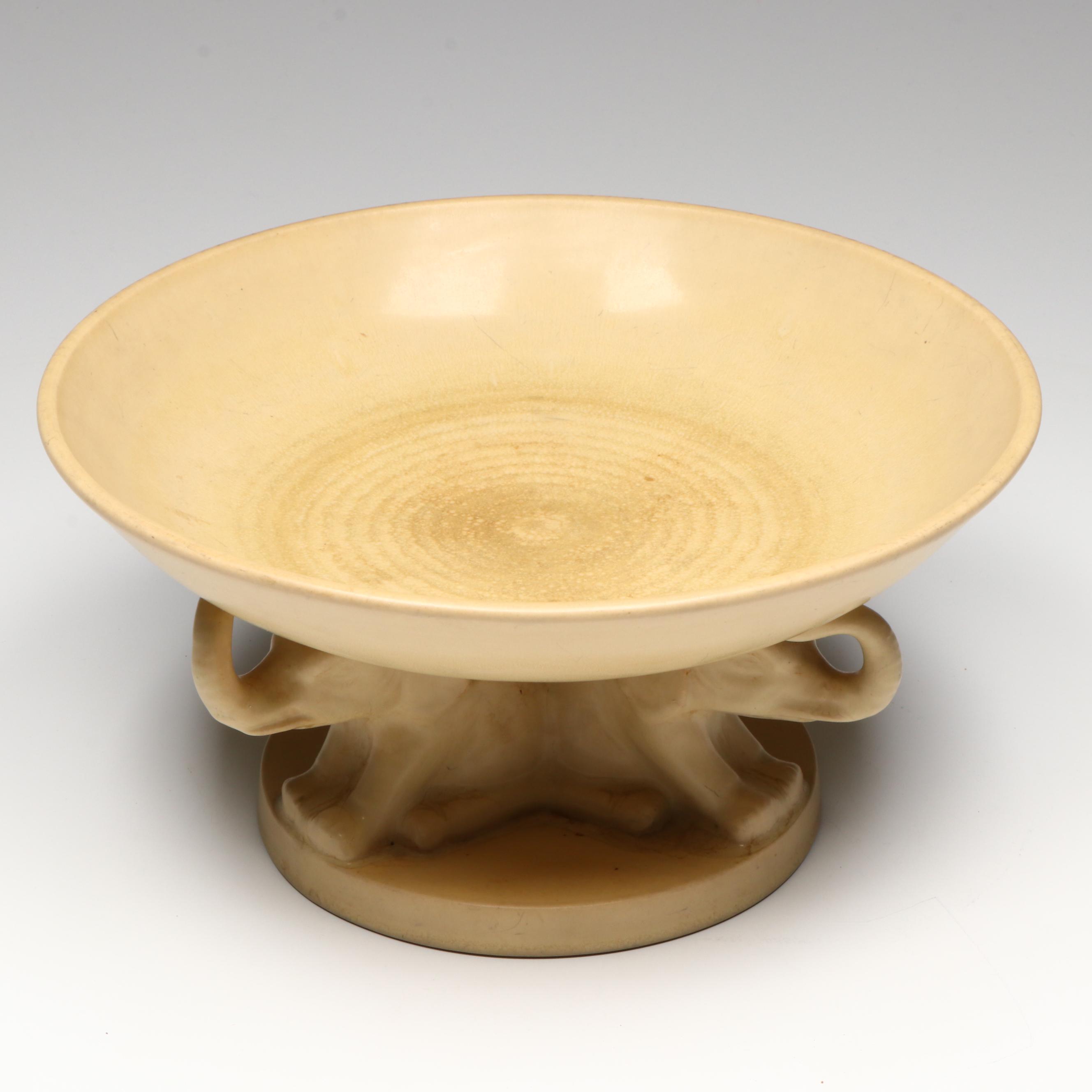 Rookwood Pottery Elephant Pedestal Console Bowl, 1929