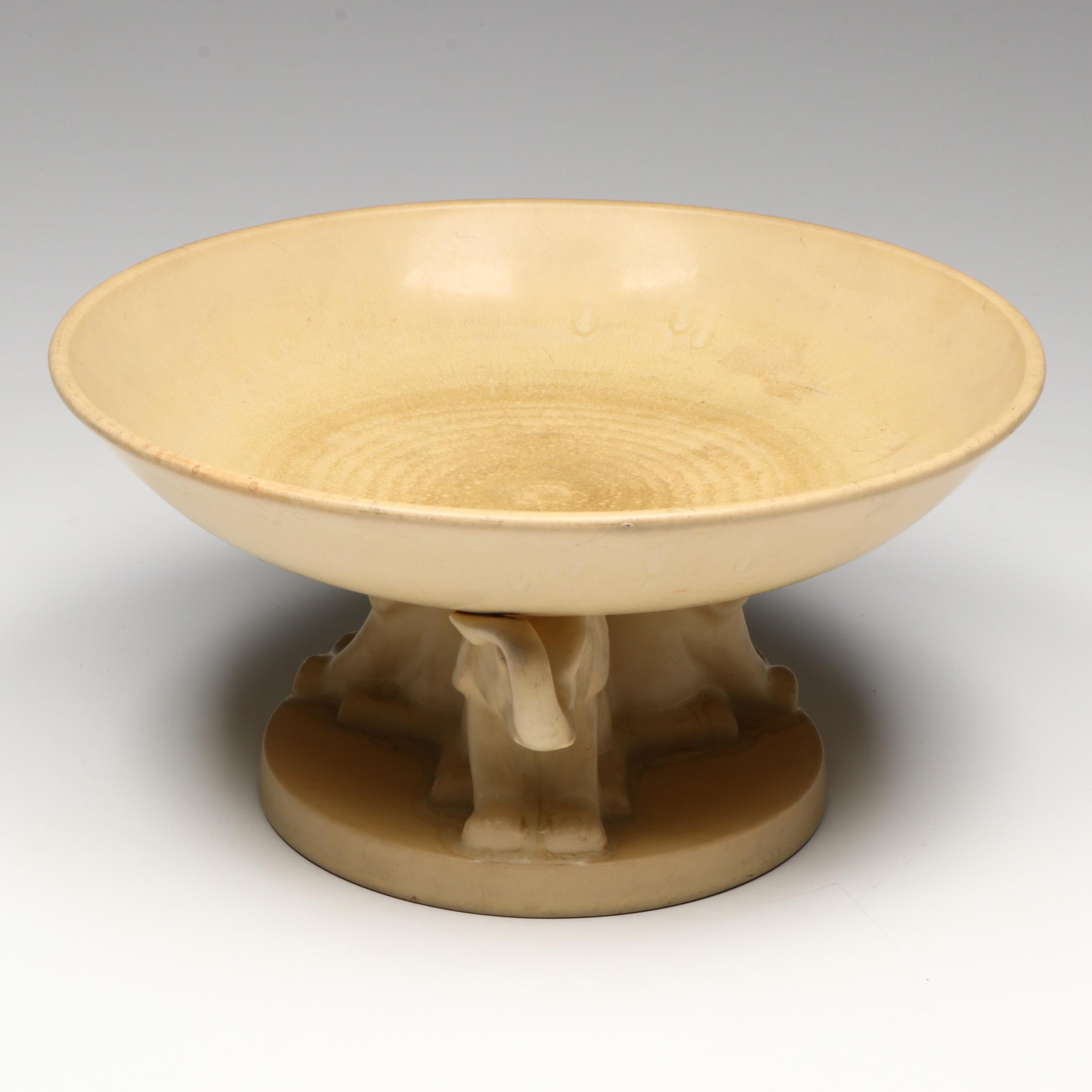 Rookwood Pottery Elephant Pedestal Console Bowl, 1929