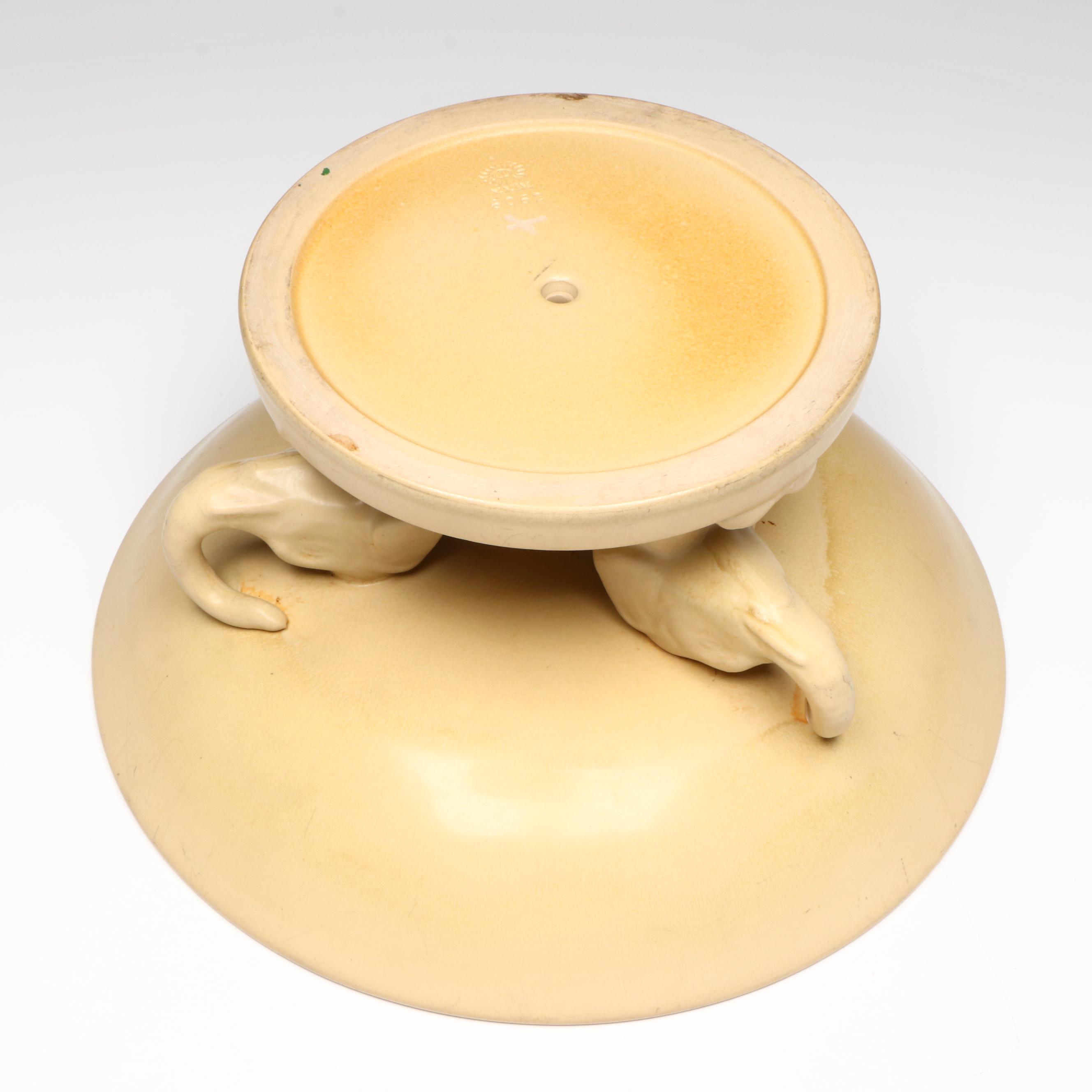 Rookwood Pottery Elephant Pedestal Console Bowl, 1929