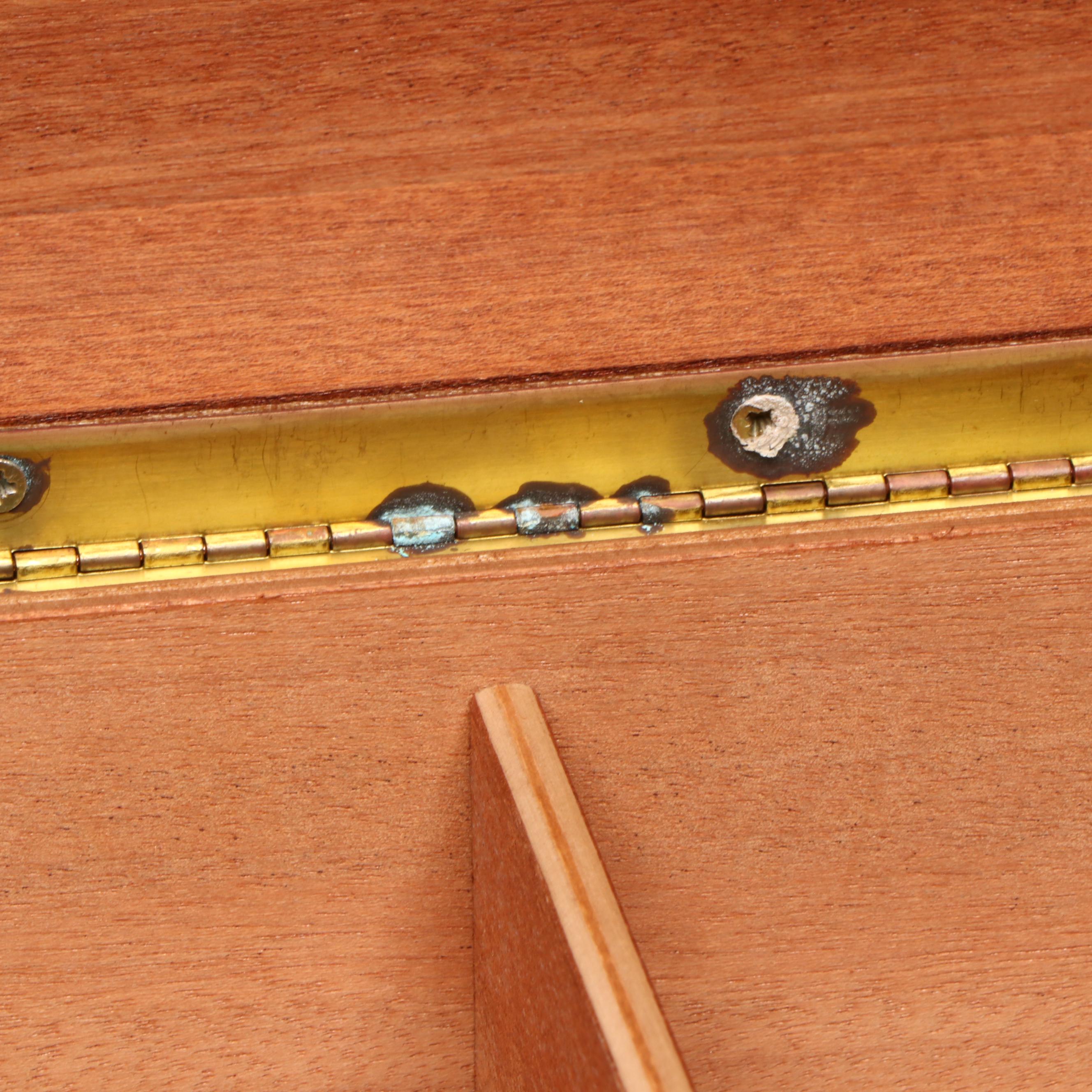 Horchow Campaign Style Italian Burl Veneer Cedar Humidor