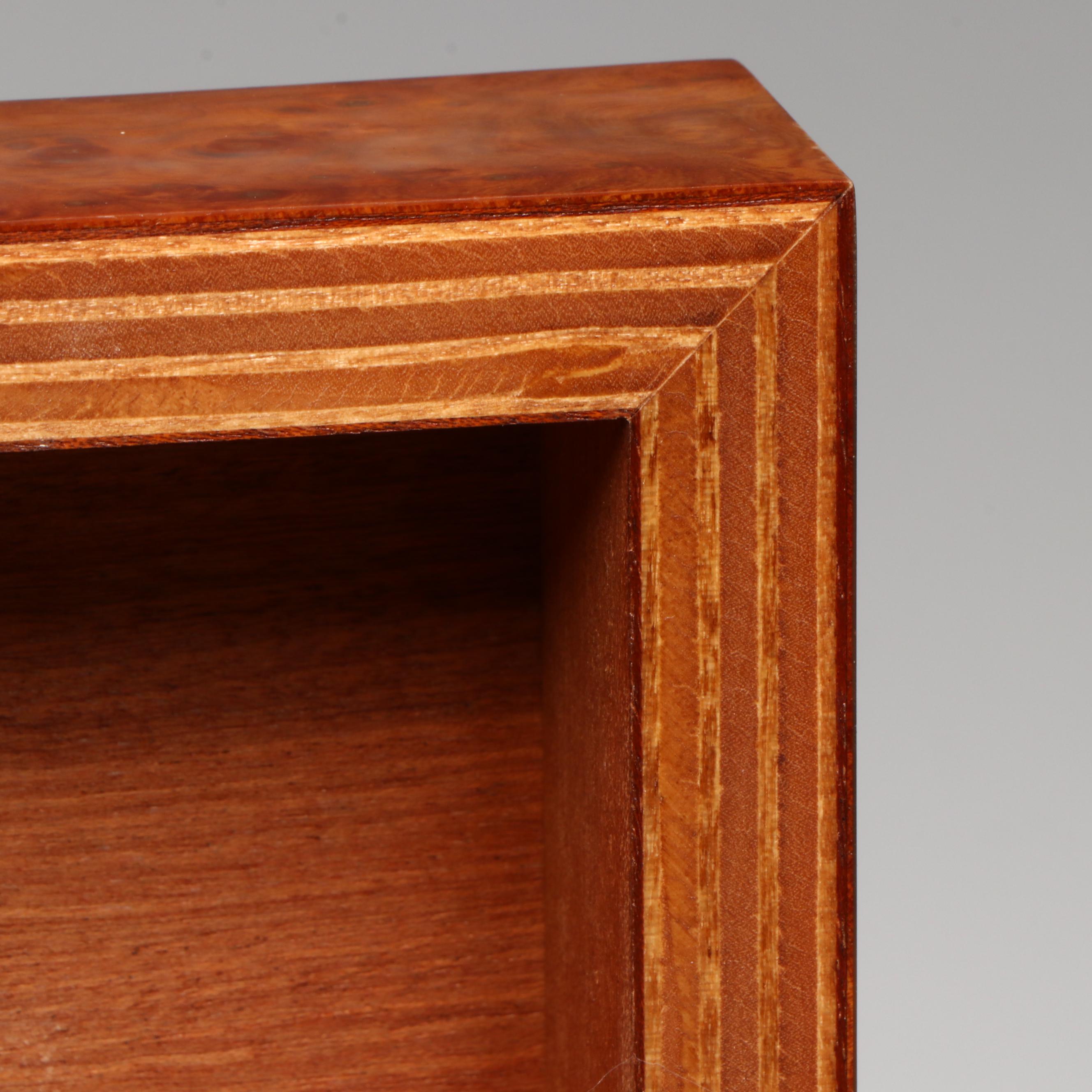 Horchow Campaign Style Italian Burl Veneer Cedar Humidor