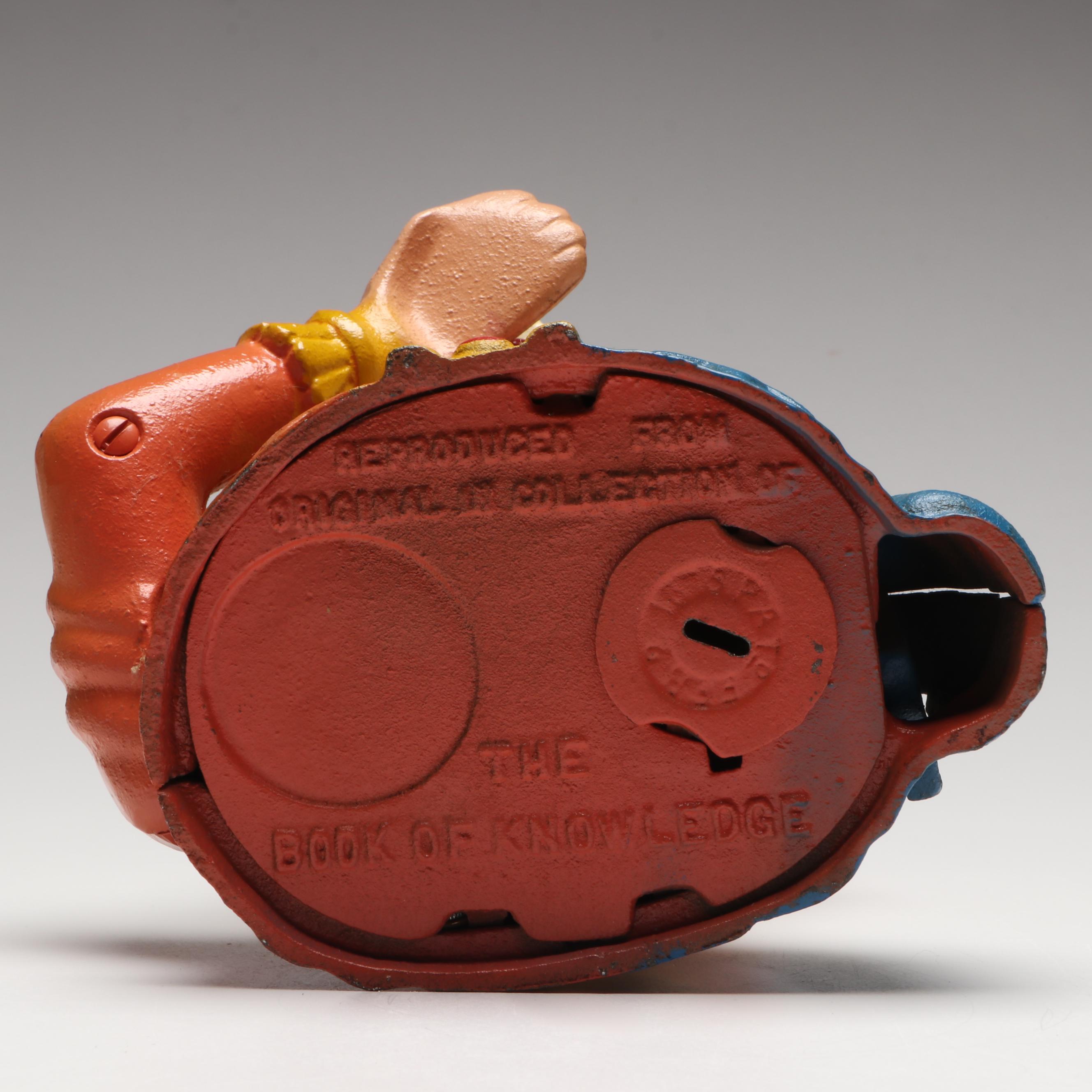 Polychrome "Humpty Dumpty Clown" Cast Iron Reproduction Mechanical Bank