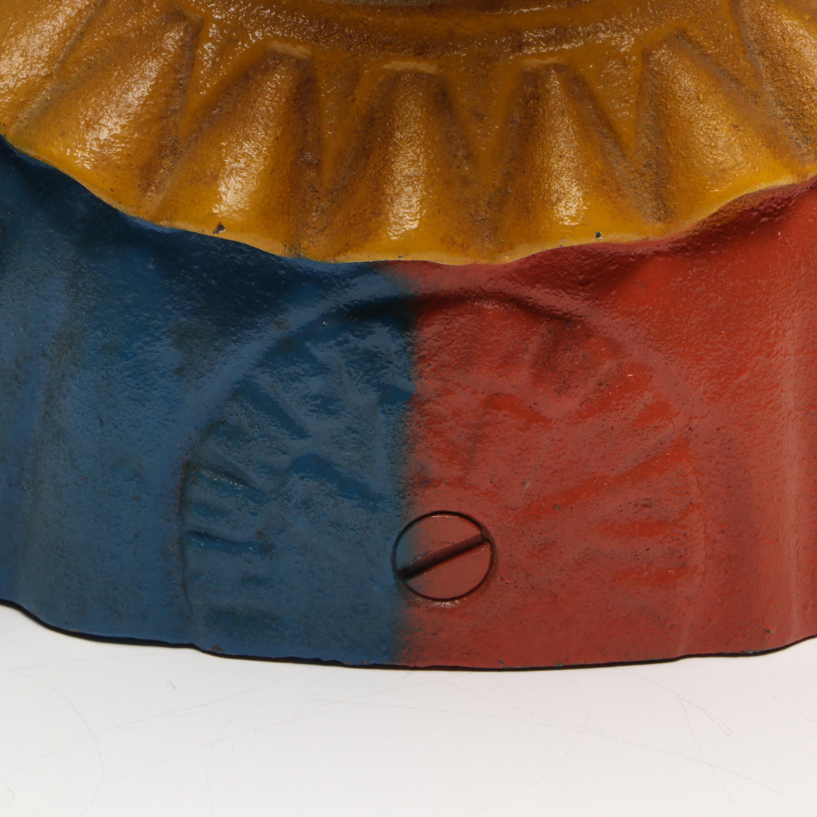 Polychrome "Humpty Dumpty Clown" Cast Iron Reproduction Mechanical Bank