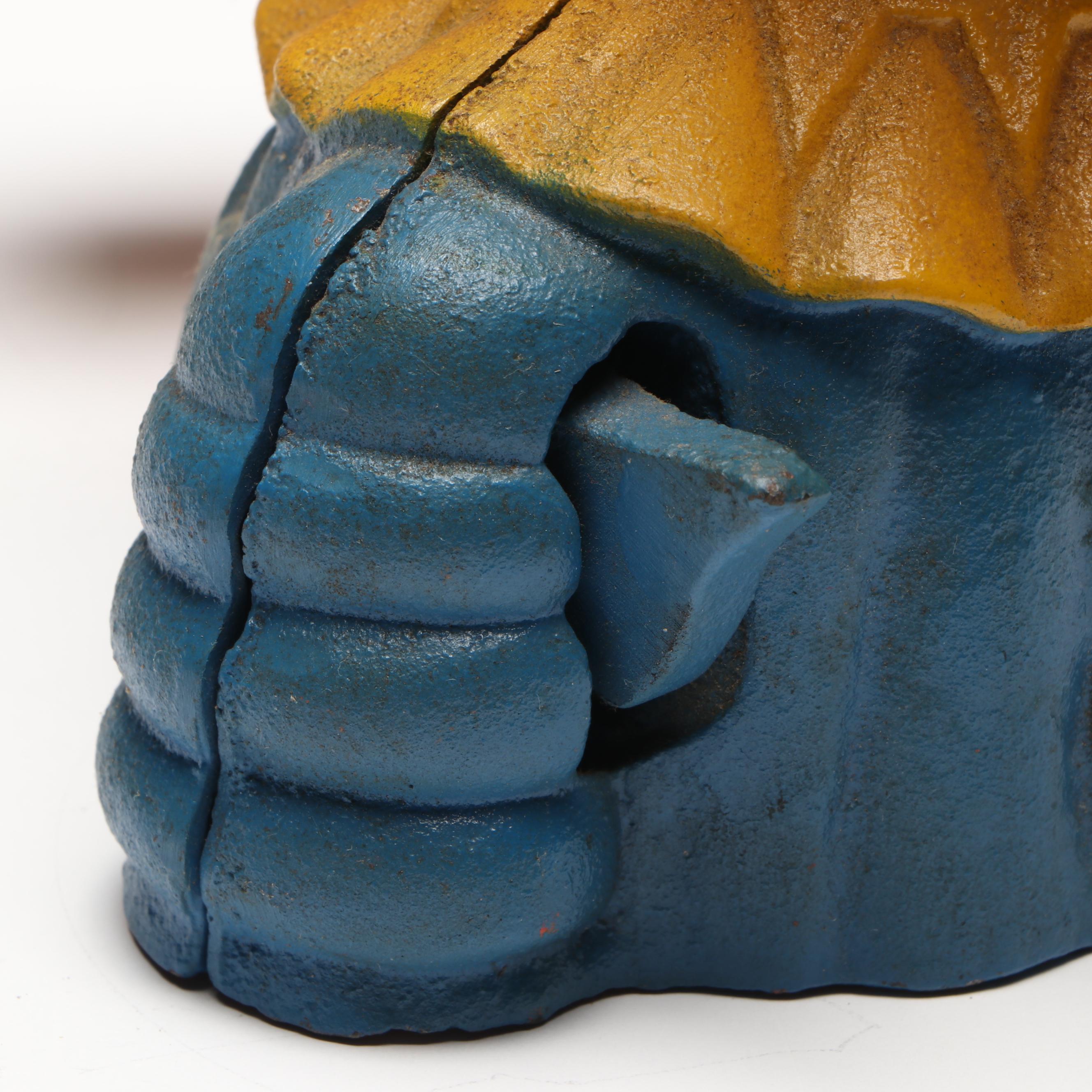 Polychrome "Humpty Dumpty Clown" Cast Iron Reproduction Mechanical Bank