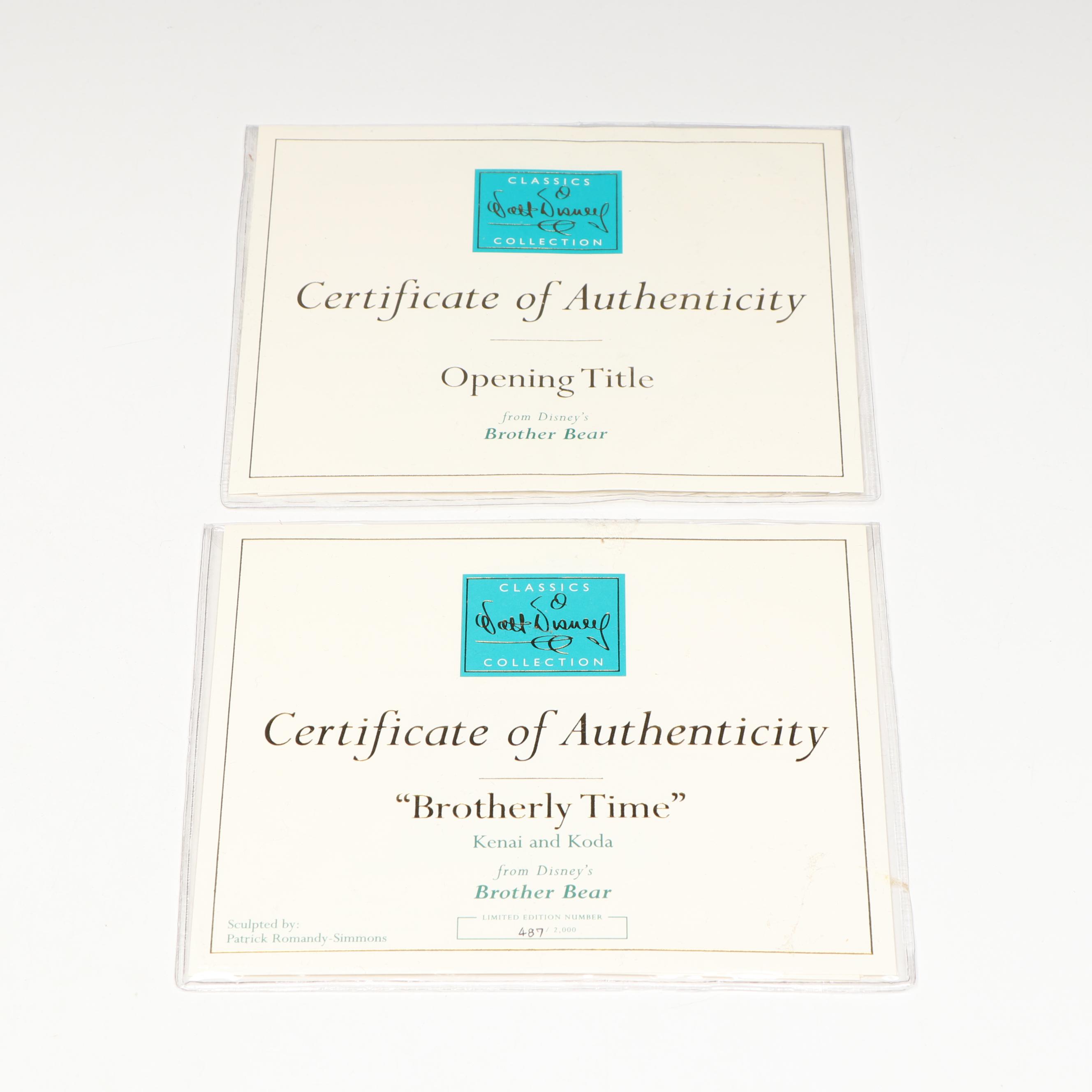 Disney Brother Bear "Brotherly Time" Limited Edition Porcelain Figurine, 2004