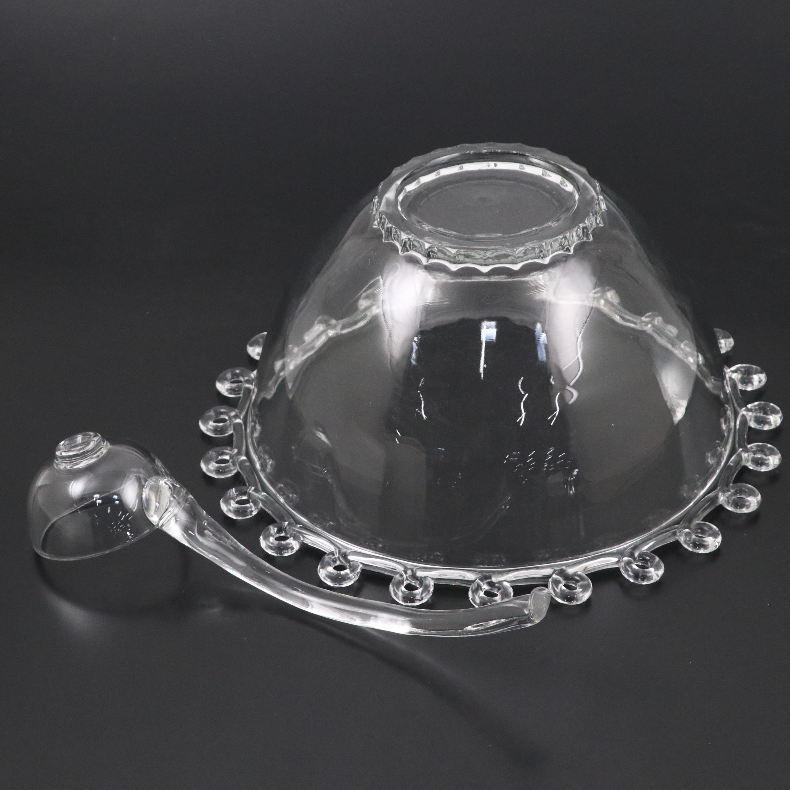 Heisey "Lariat" Blown Punch Bowl Set with Tray and Ladle,  1942 - 1957