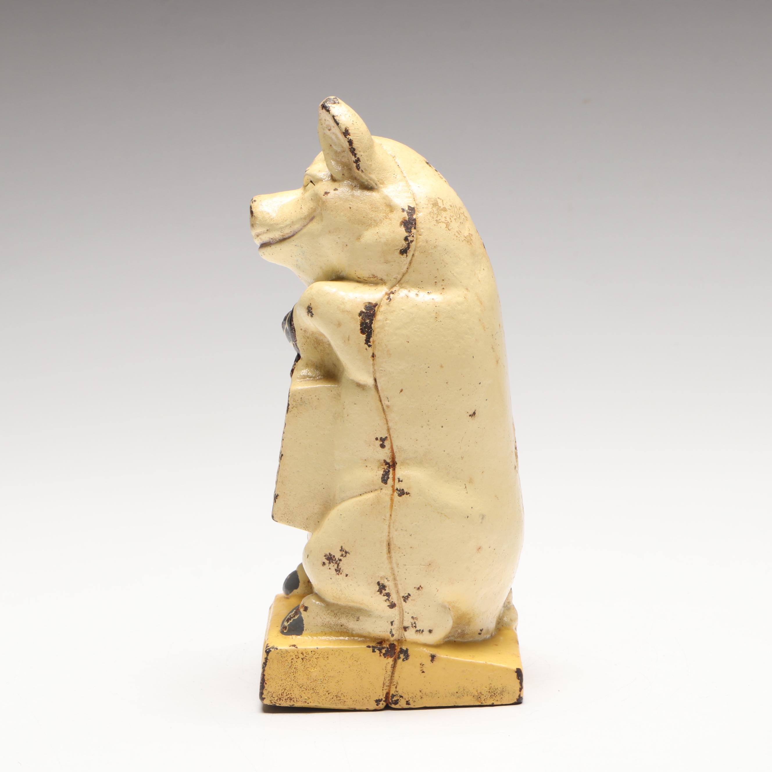 Hubley Style "Thrifty the Wise Pig" Reproduction Cast Iron Coin bank