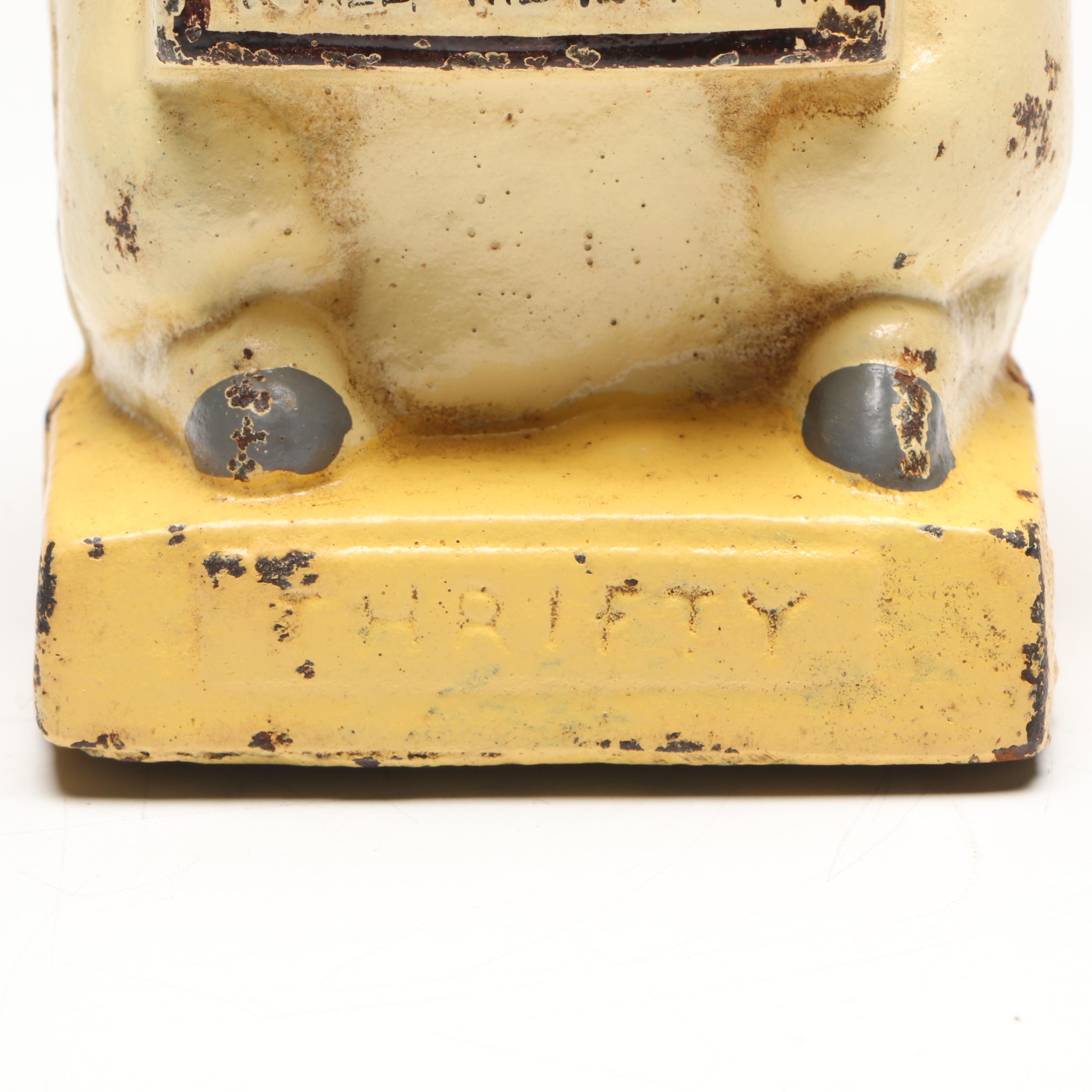 Hubley Style "Thrifty the Wise Pig" Reproduction Cast Iron Coin bank