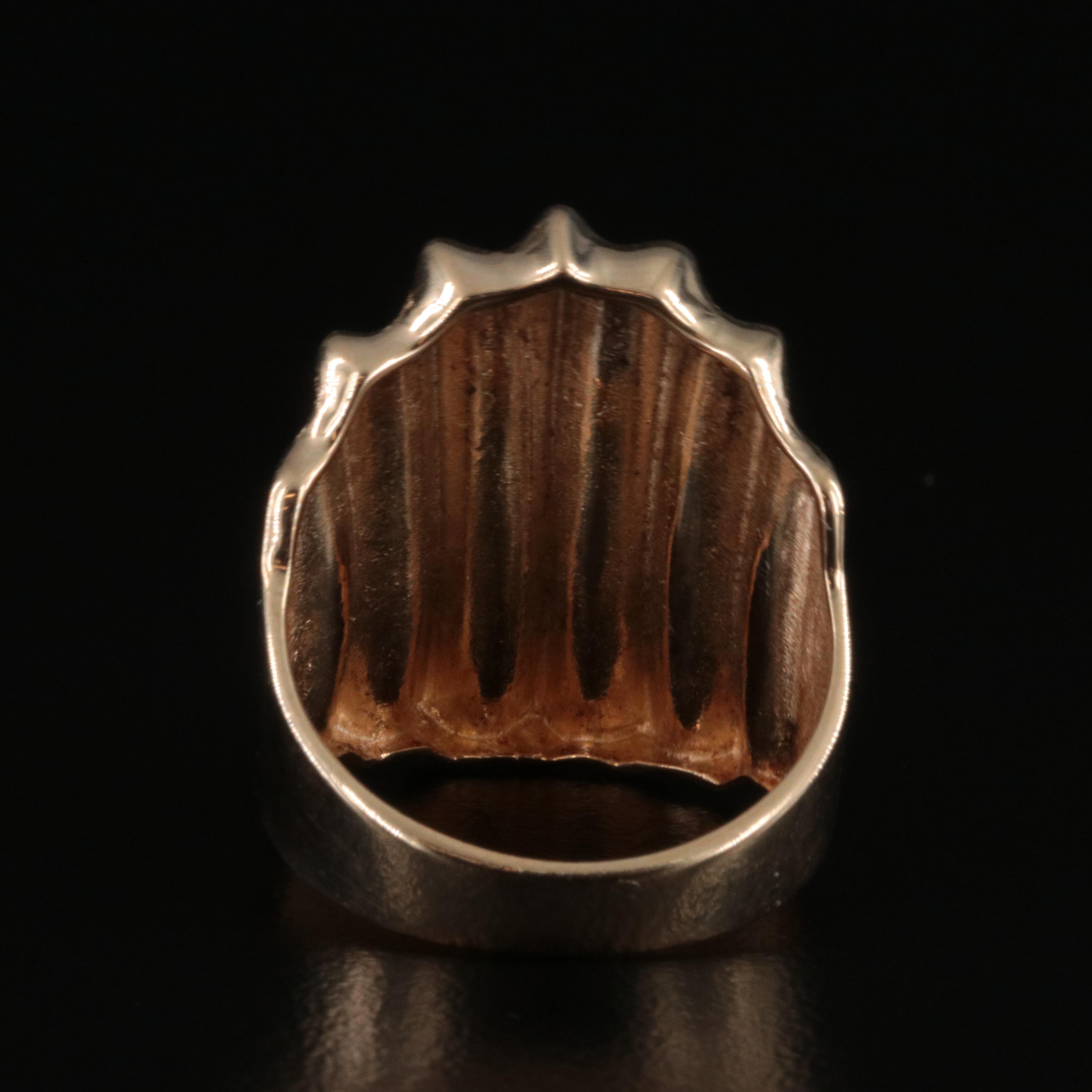 10K Fluted Ring with Diamond-Cut Design
