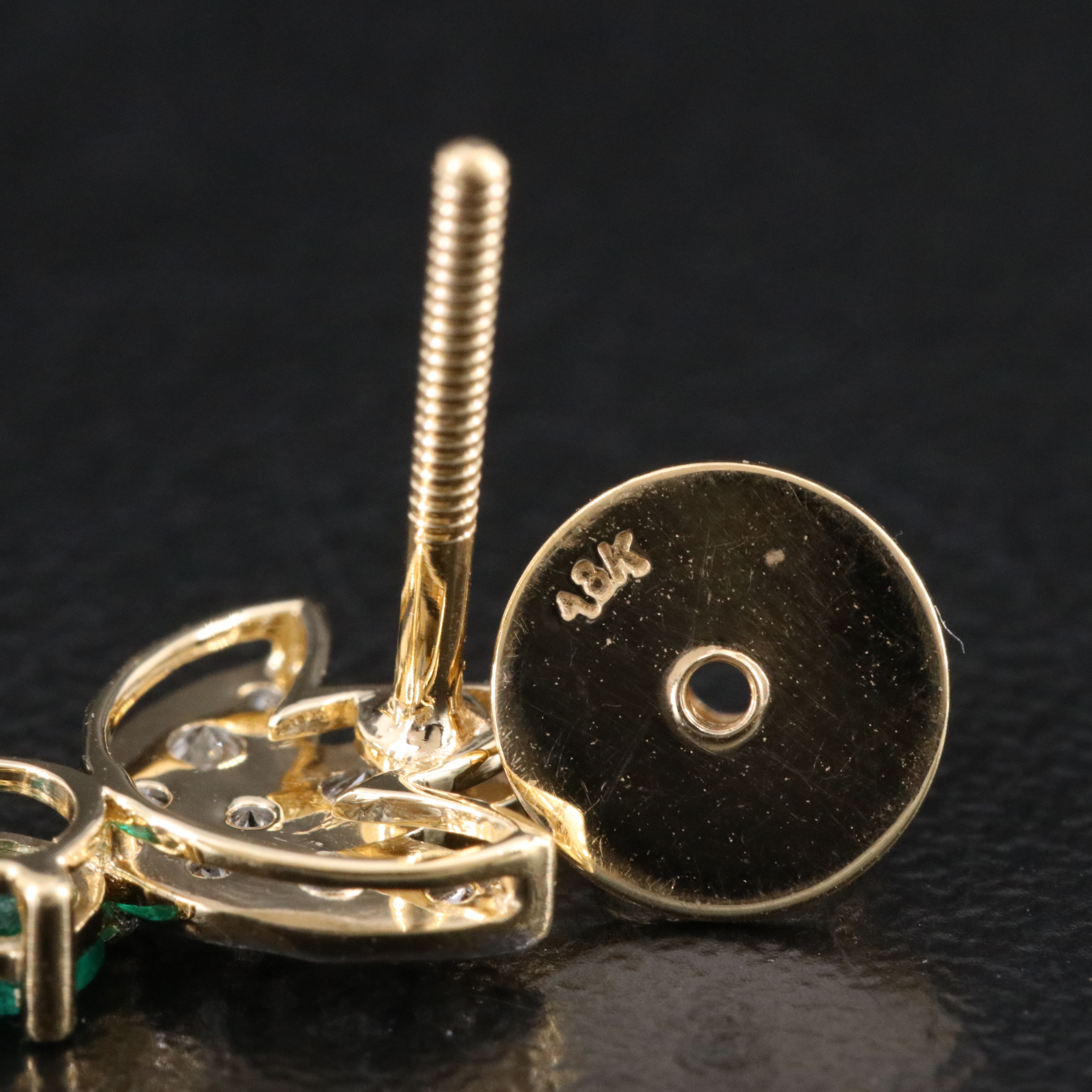 18K 2.60 CTW Emerald and Diamond Earrings