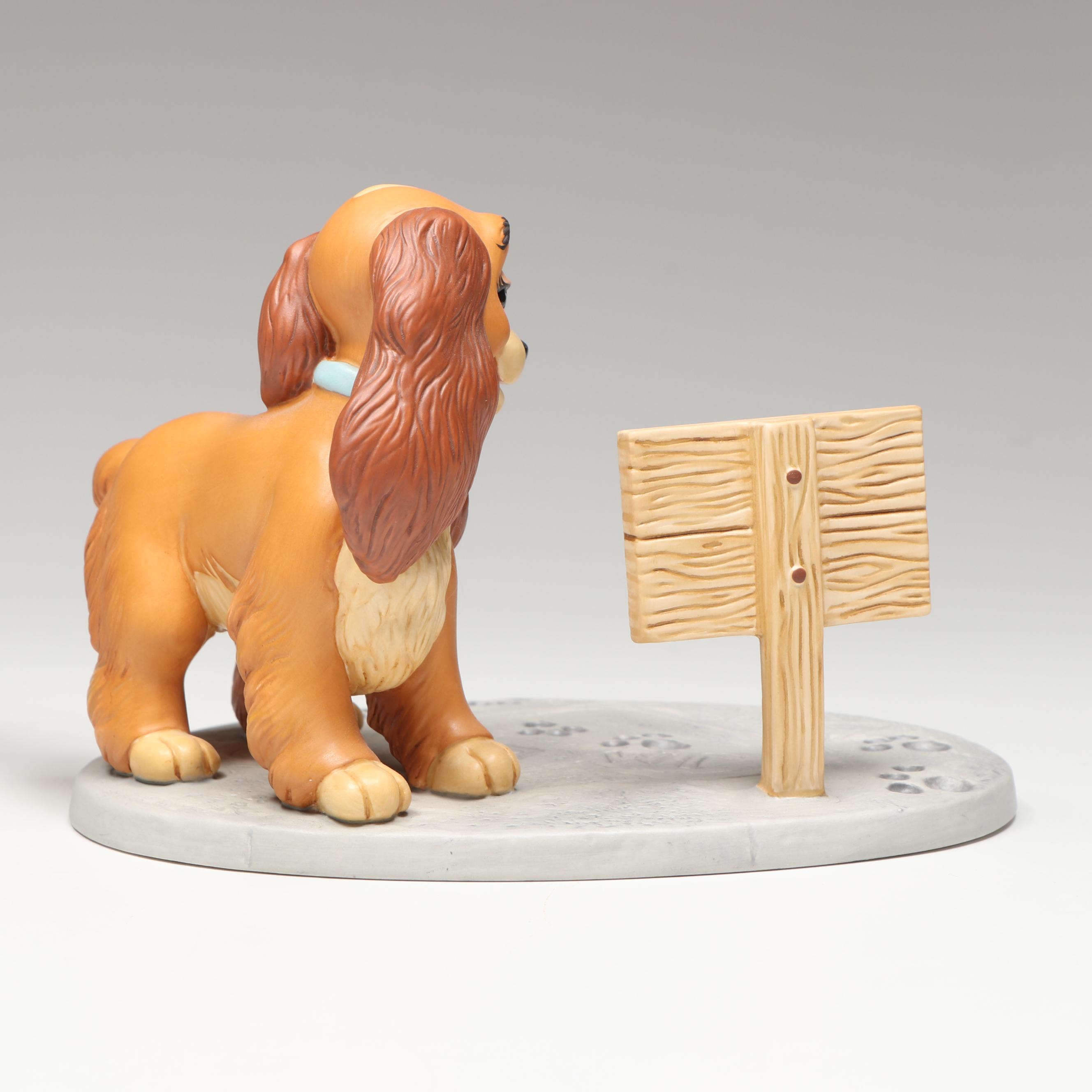 Disney Lady and the Tramp "Lady in Love" and "Tramp in Love" Porcelain Figurines