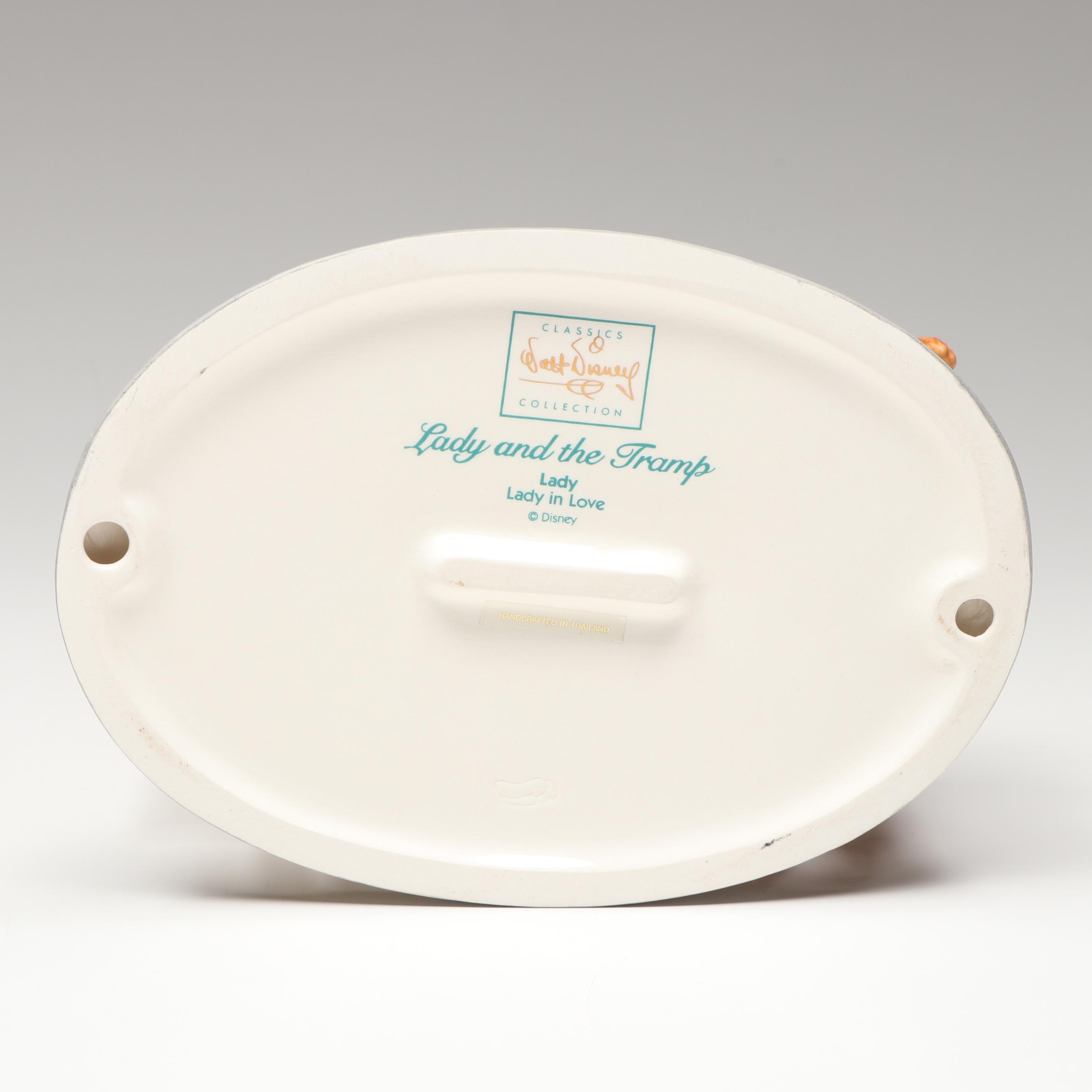 Disney Lady and the Tramp "Lady in Love" and "Tramp in Love" Porcelain Figurines