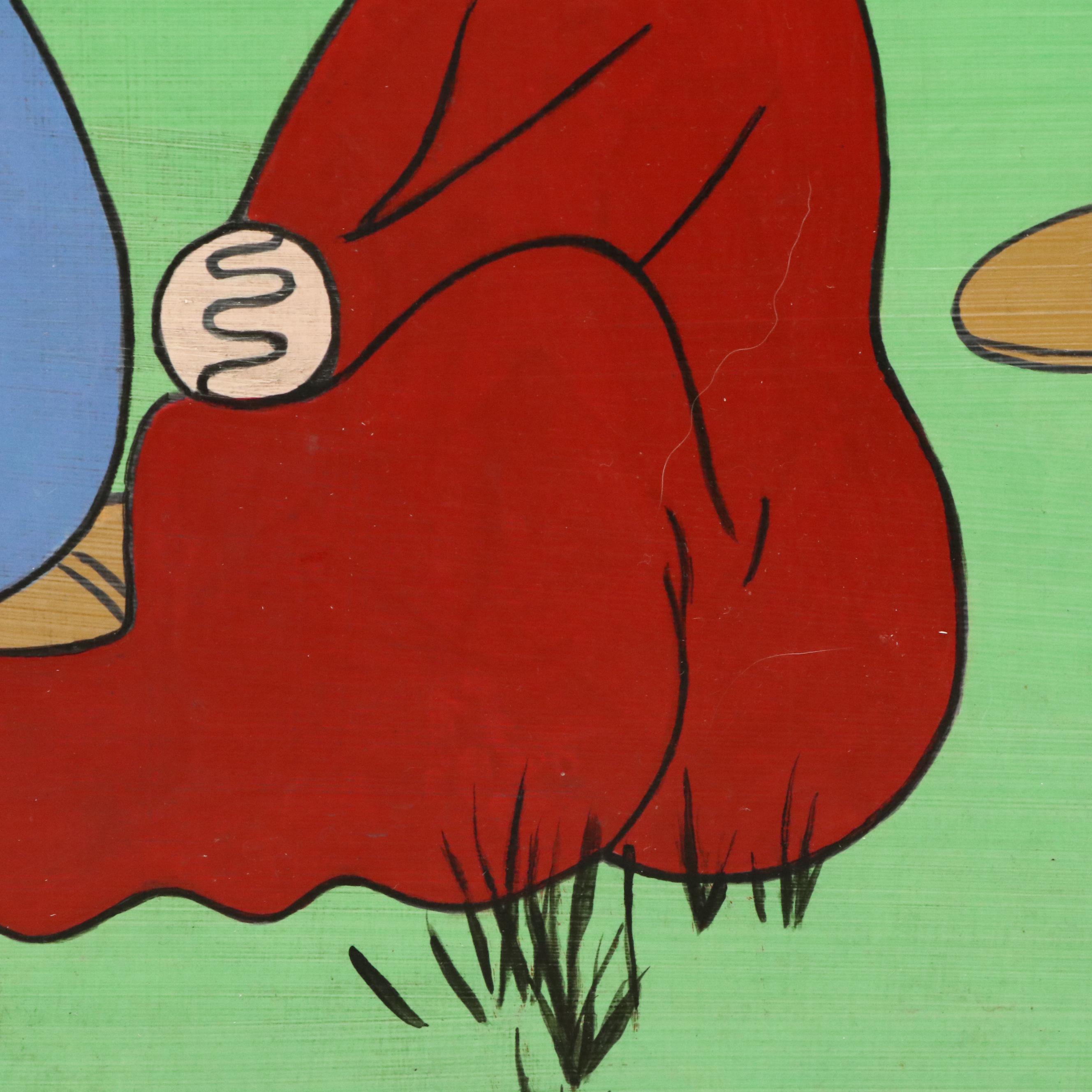 "Popeye the Sailor Man" Large Acrylic Painting, Late 20th Century