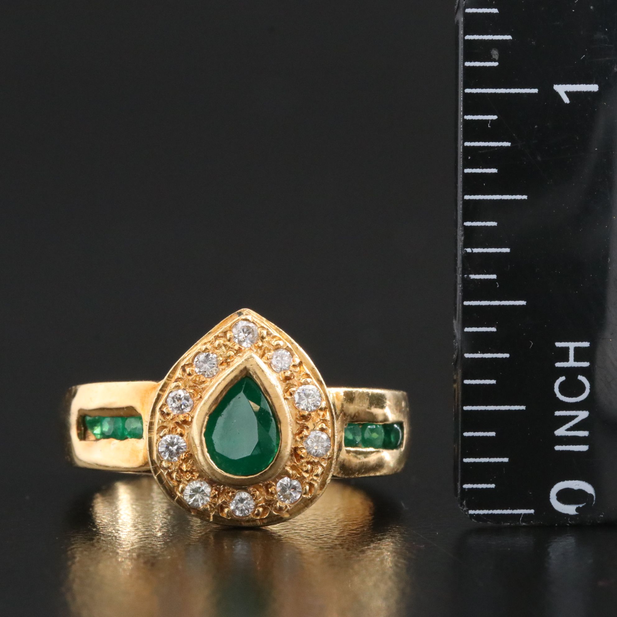 18K Emerald and Diamond Ring